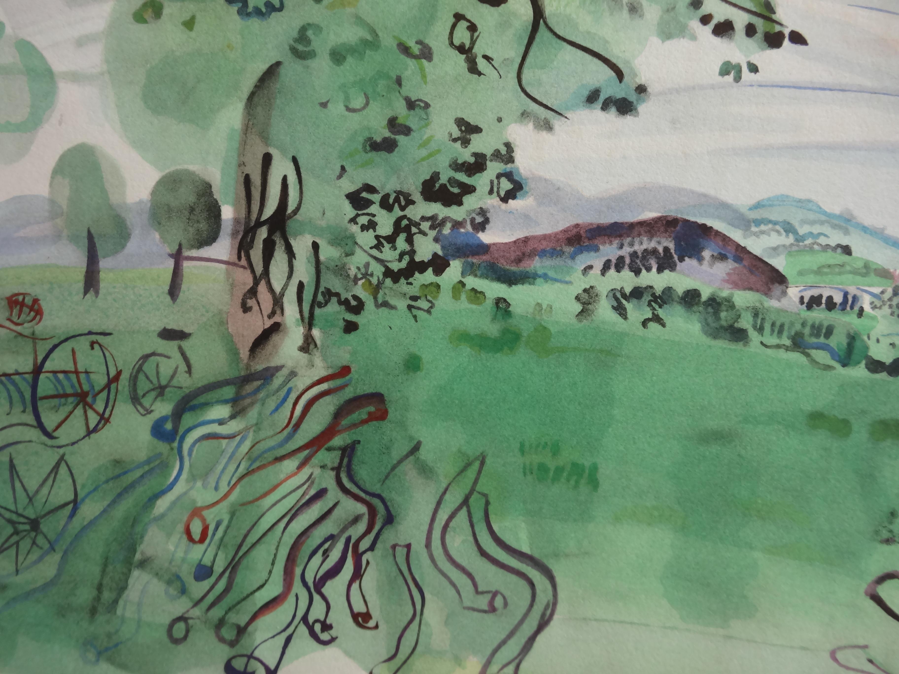 Campo de Normandía - Litografía original - Print Moderno de Raoul Dufy