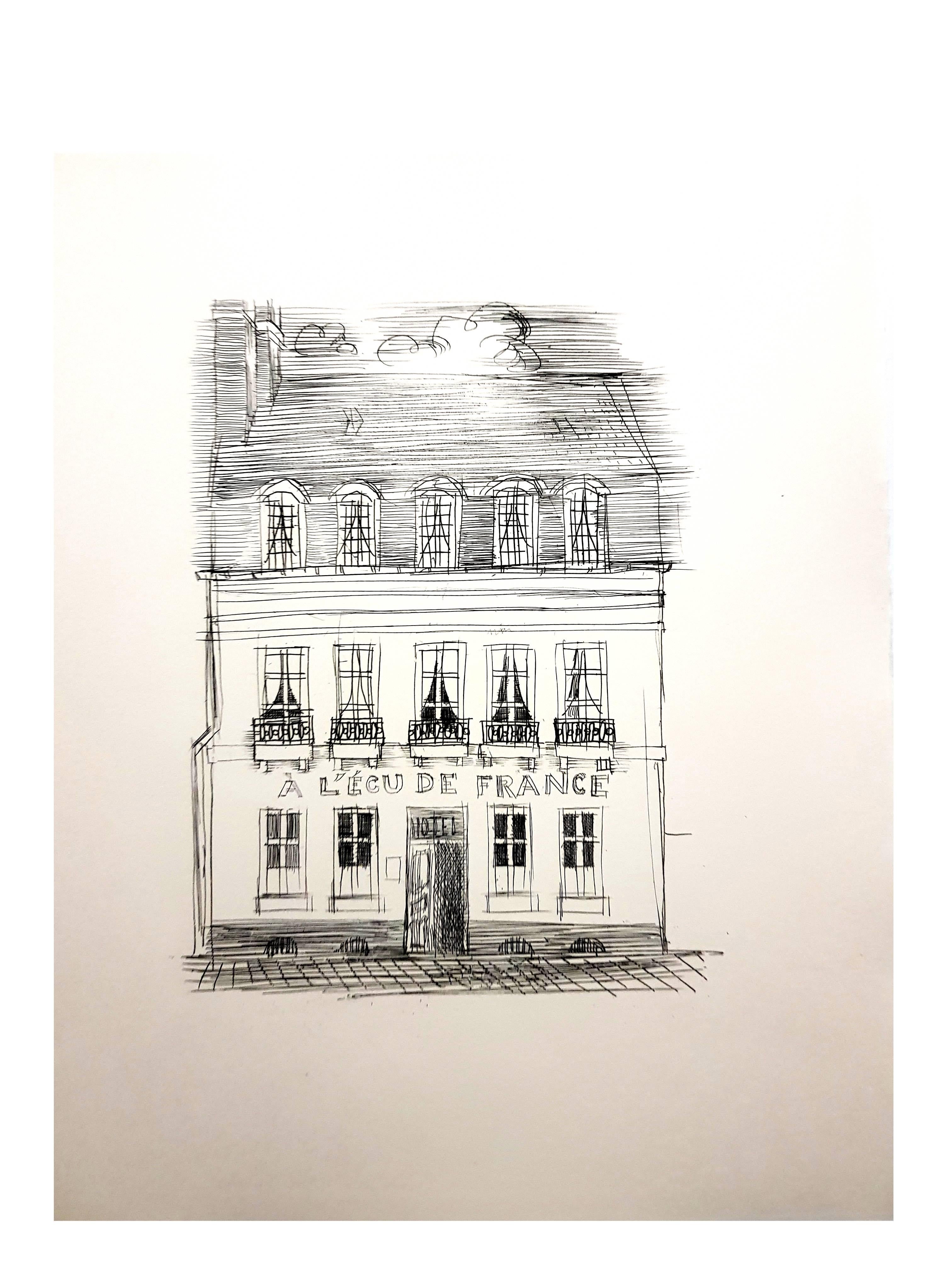 Raoul Dufy - A L'Ecu de France - Original Etching For Sale 2