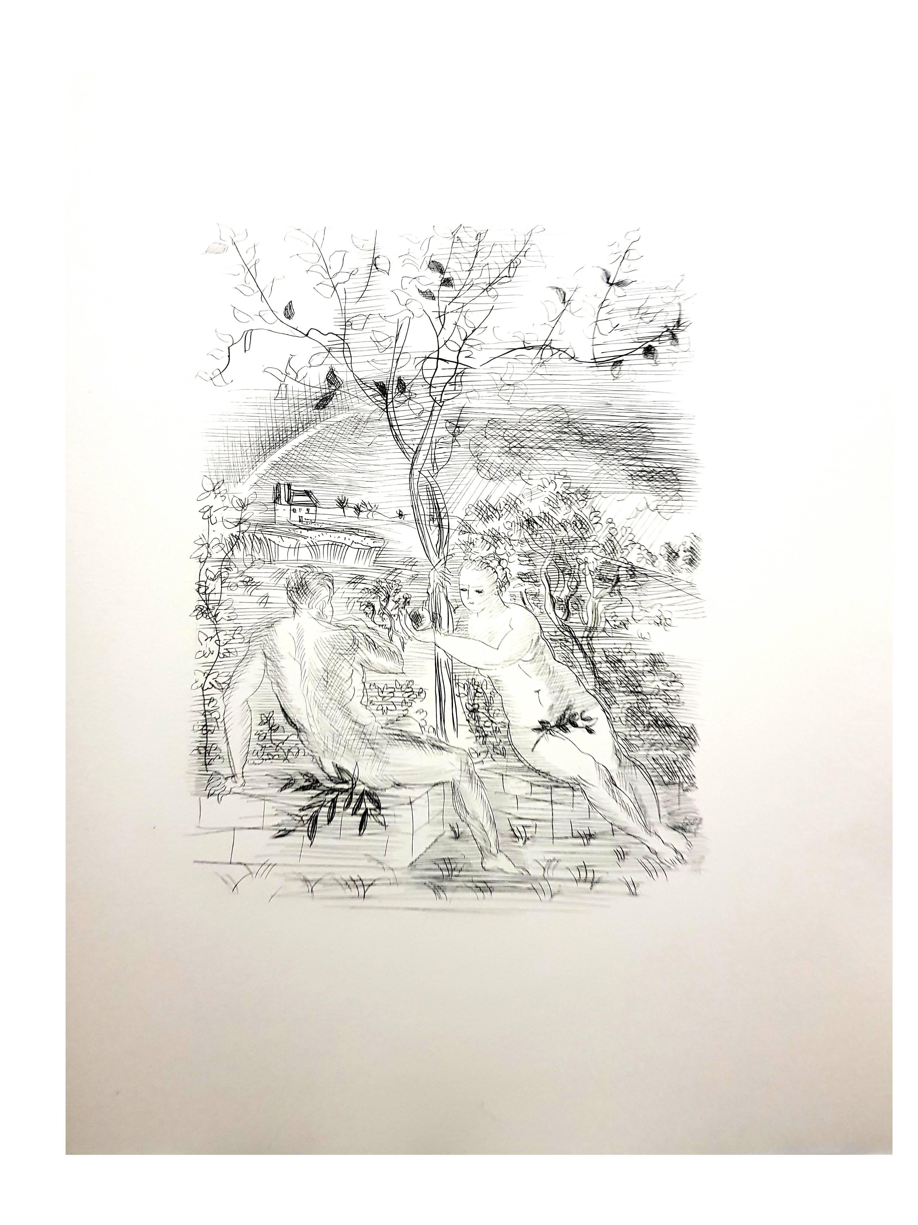Raoul Dufy - Adam and Eve in Modernity - Original Etching For Sale 4