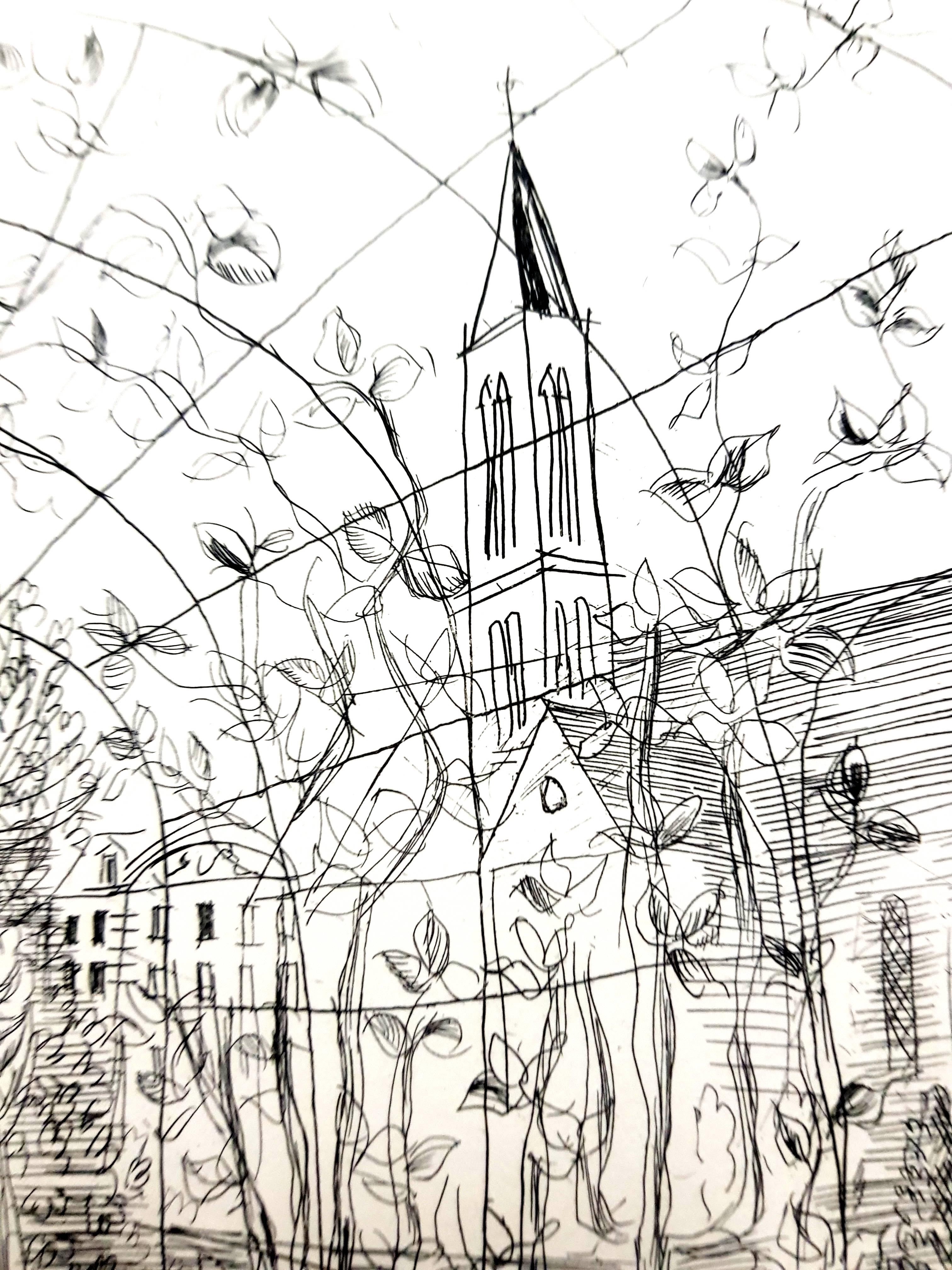 Raoul Dufy - Church - Original Etching For Sale 1