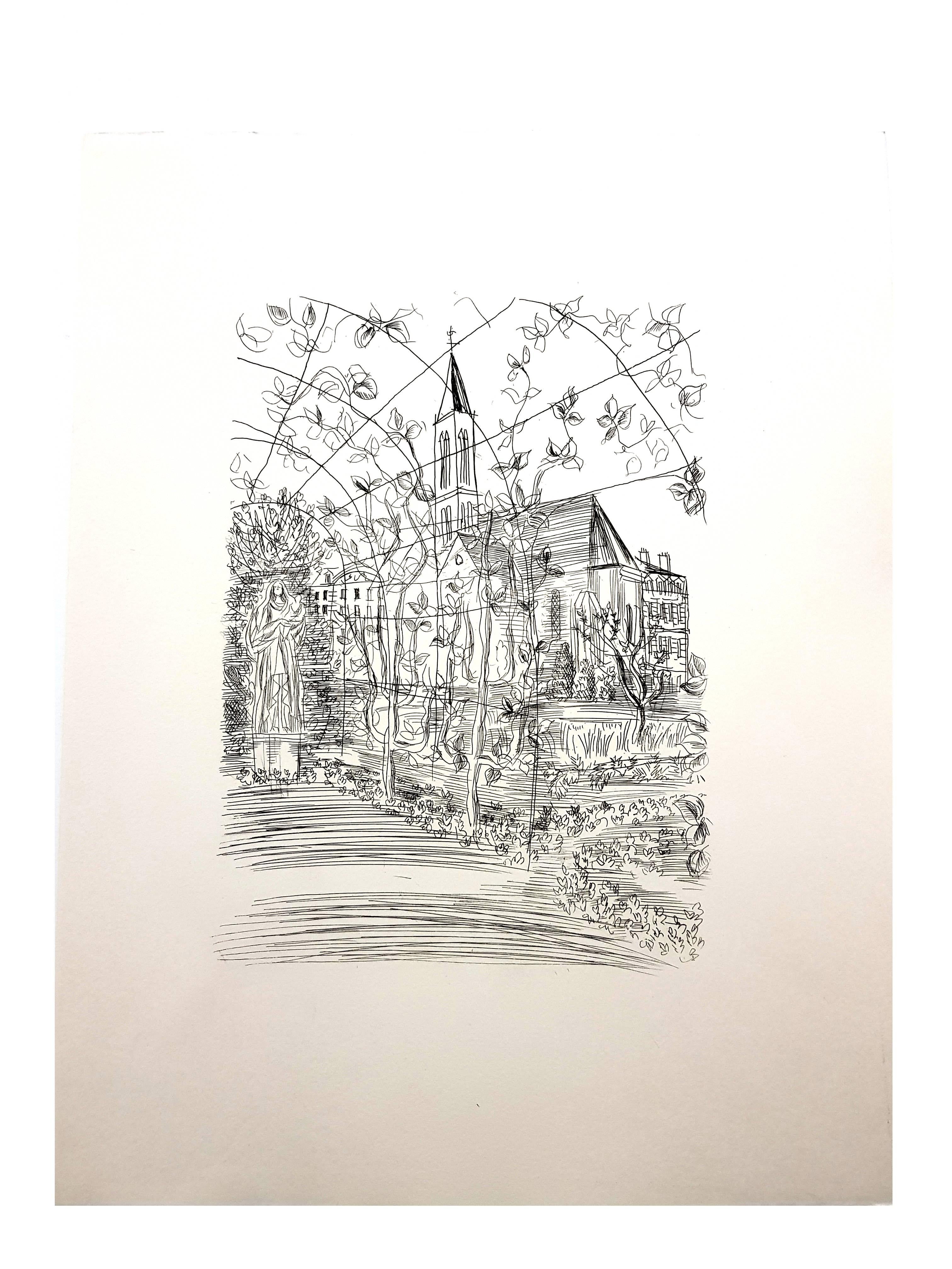 Raoul Dufy - Church - Original Etching For Sale 2