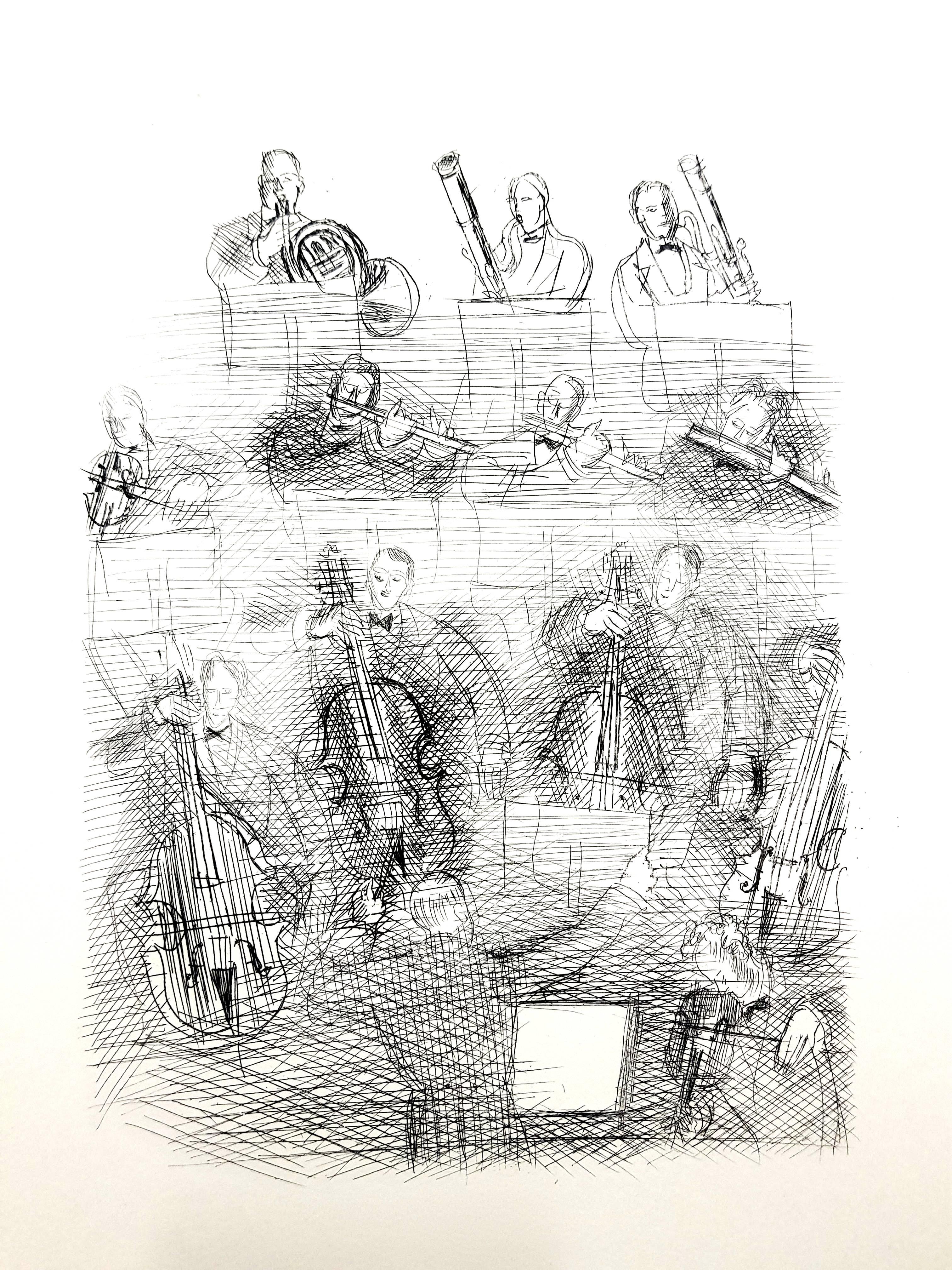 Raoul Dufy - Orchester - Original-Radierung
Abmessungen: 13 x 10".
Auflage von 200 Stück
1940
Ausgabe Les Bibliophiles du Palais, Paris
Unsigniert und nicht nummeriert wie ausgegeben