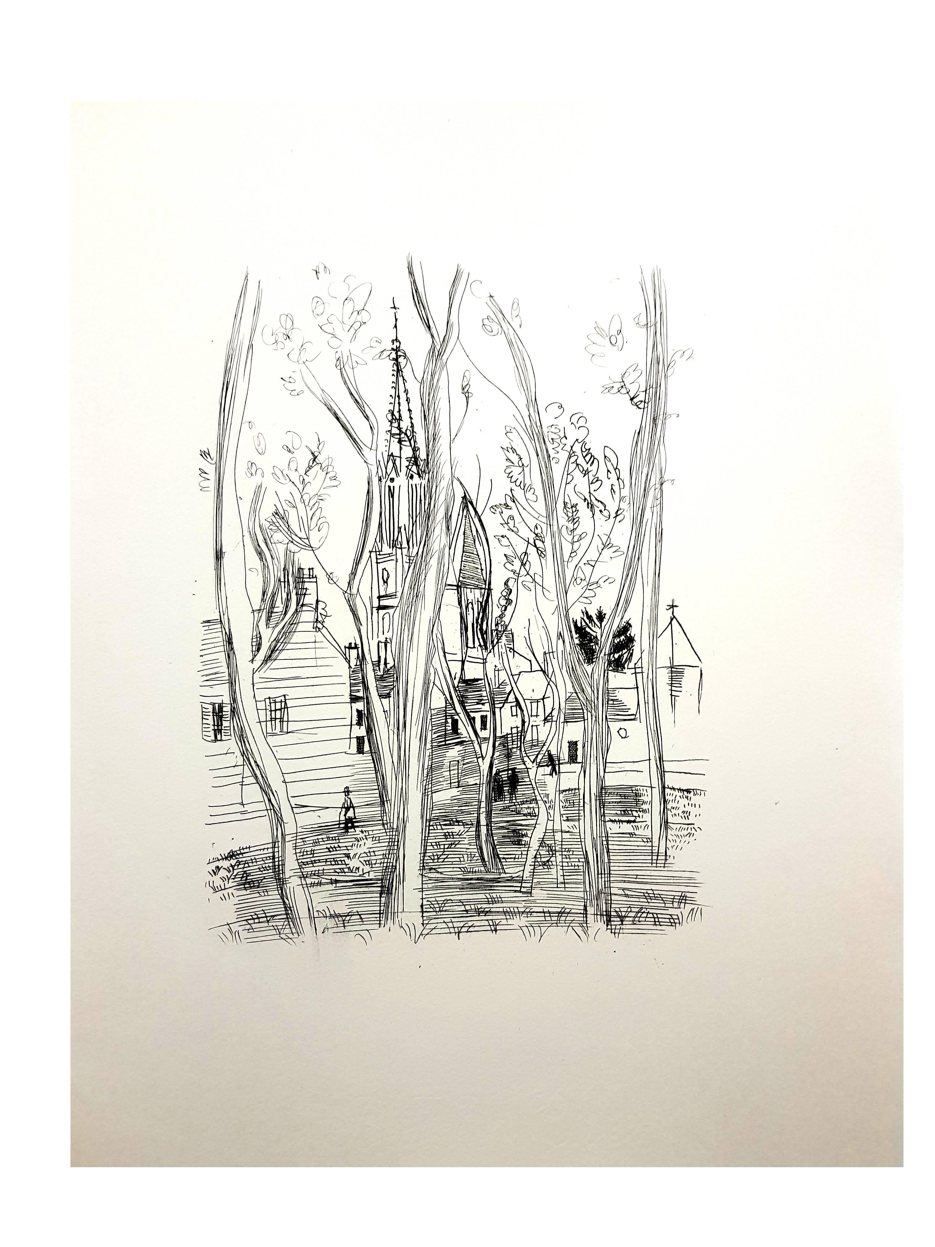 Raoul Dufy - Village - Original Etching For Sale 3