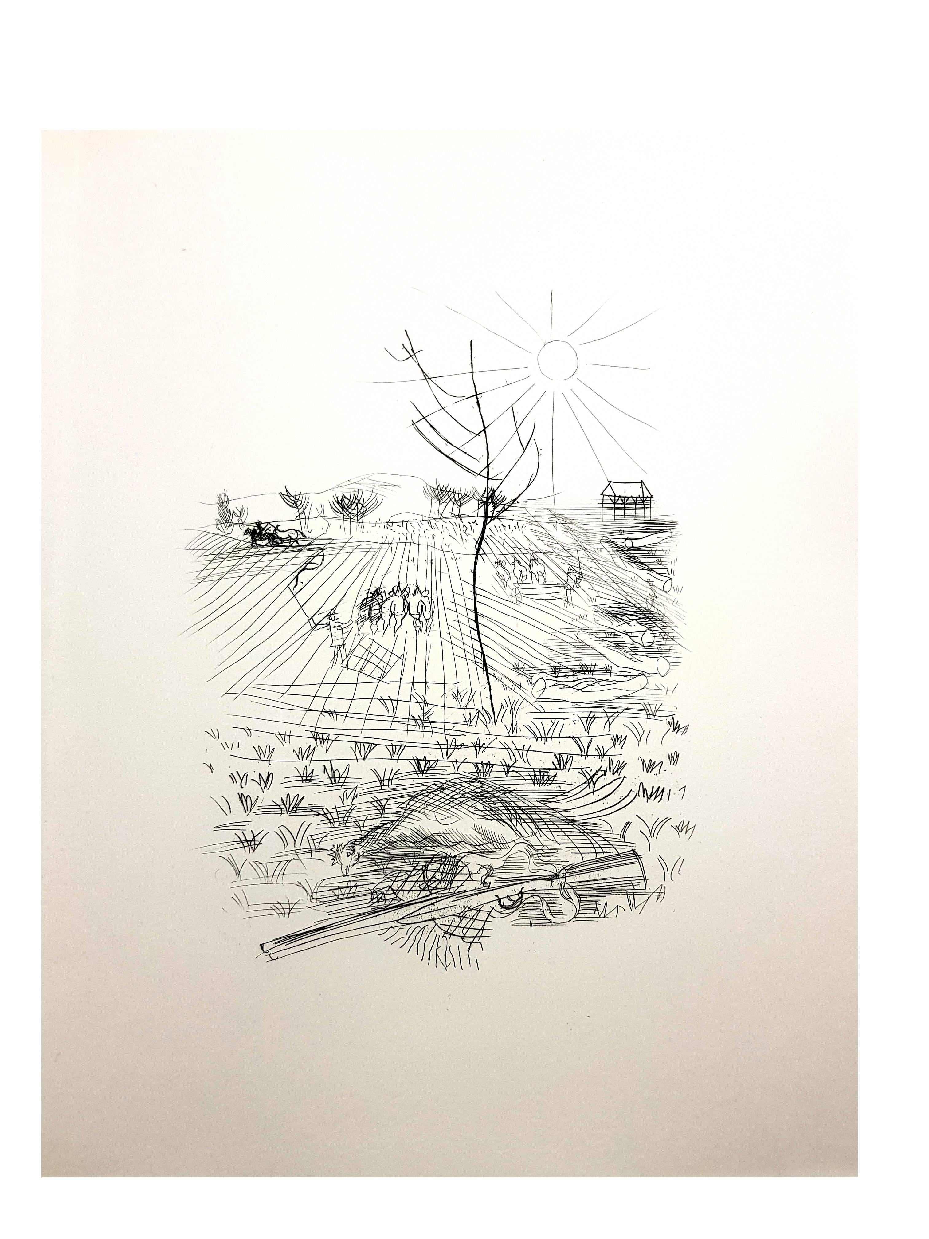 Raoul Dufy - Champs Français - Original Etching For Sale 4