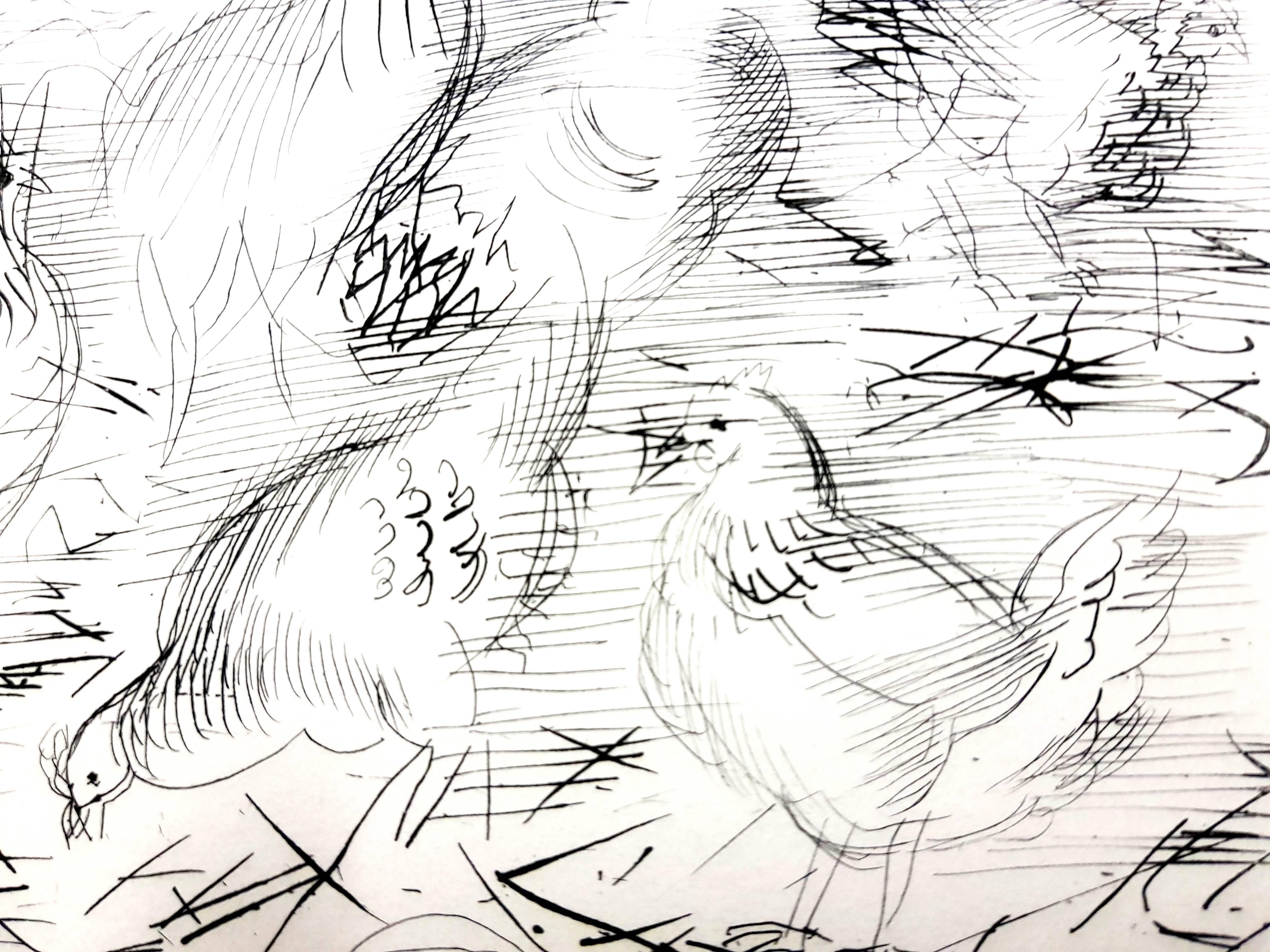 Raoul Dufy - Chickens - Original Etching For Sale 3