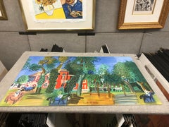 Paddock at Deauville Lithograph, Modern Style, 1960, Unframed