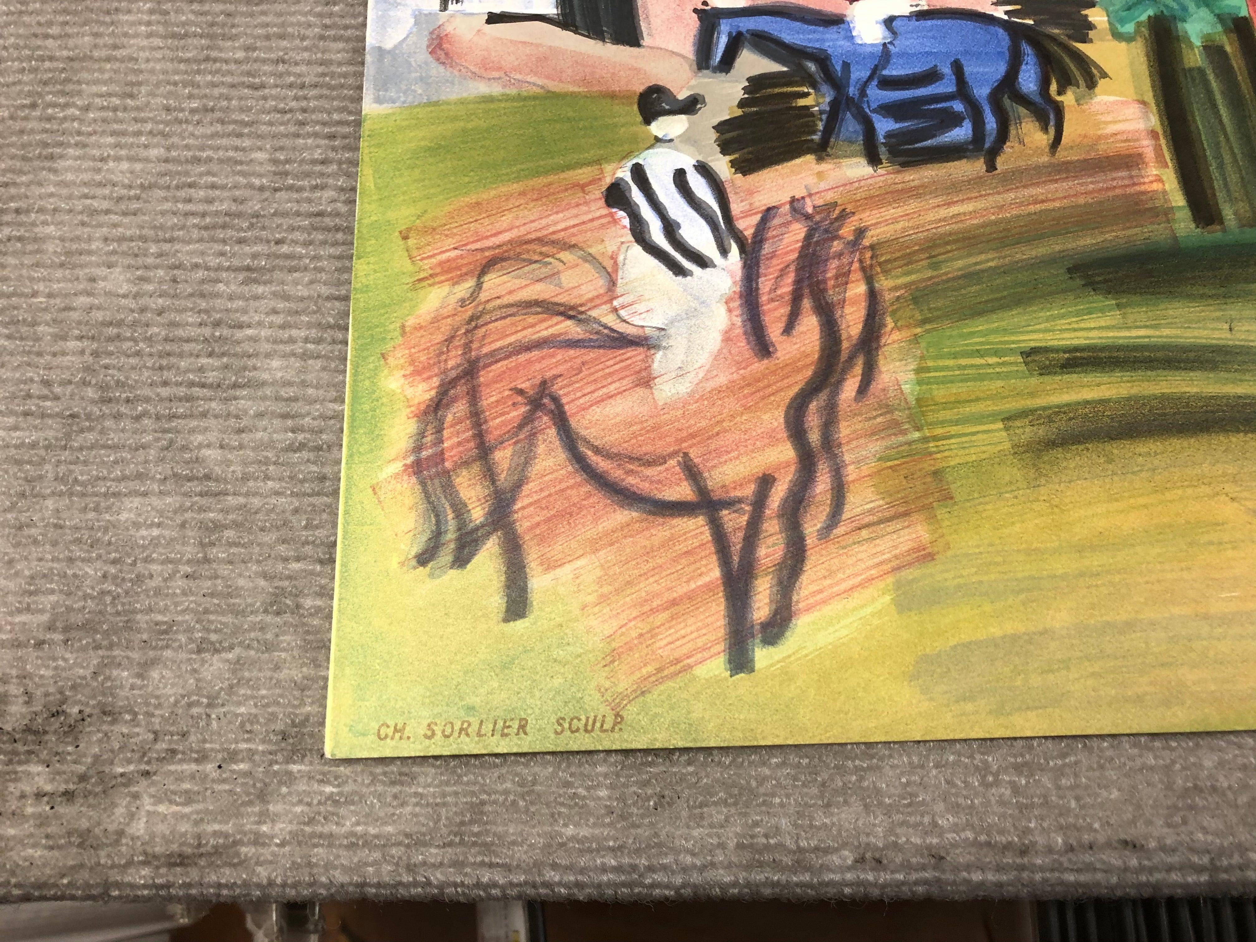Raoul Dufy 'Paddock-Deauville' 1960- Litografía en venta 5