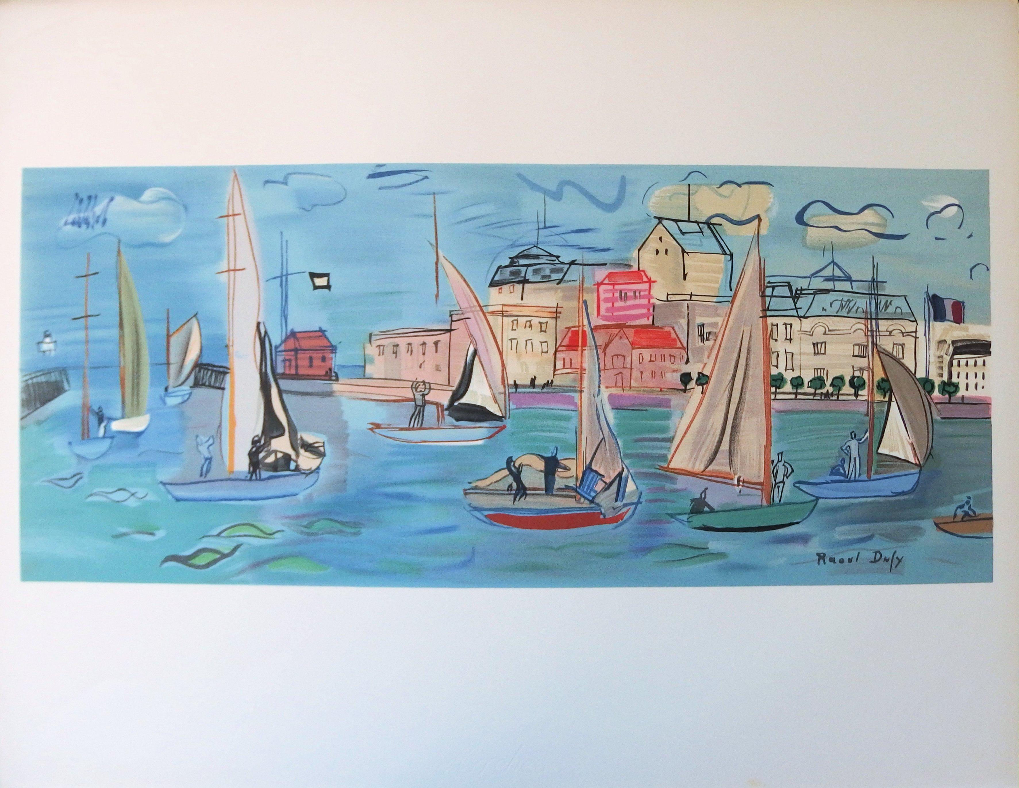 Raoul Dufy Landscape Print - Sailboats - Lithograph (Mourlot)