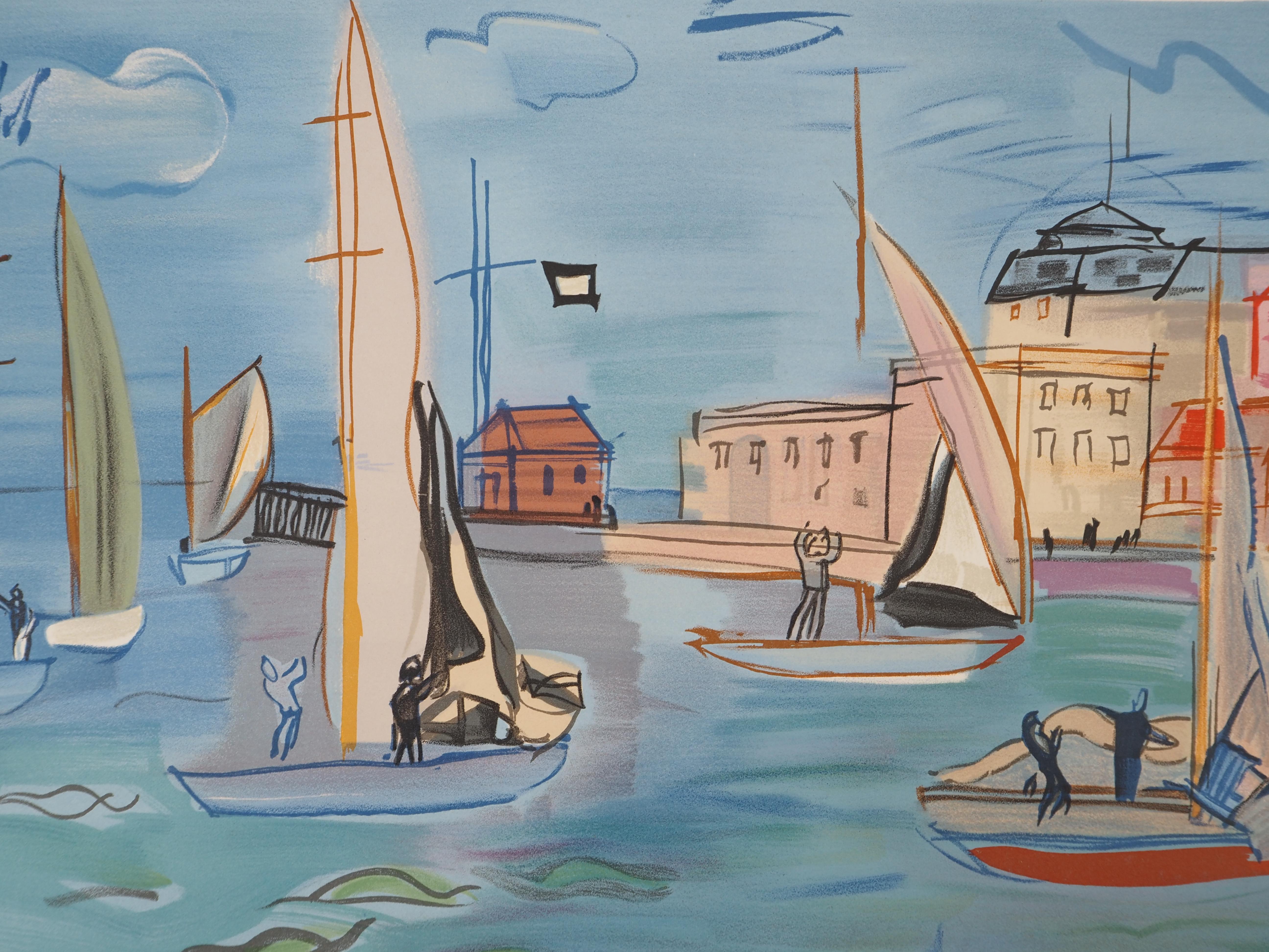 Raoul Dufy
Barche a vela 

Litografia su pietra da un dipinto (atelier Mourlot)
Firma stampata nella lastra
Su pergamena Arches 50 x 65 cm (circa 20 x 26 pollici)

Condizioni eccellenti
