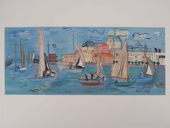 Sailboats - Lithograph - Printed signature (Mourlot)