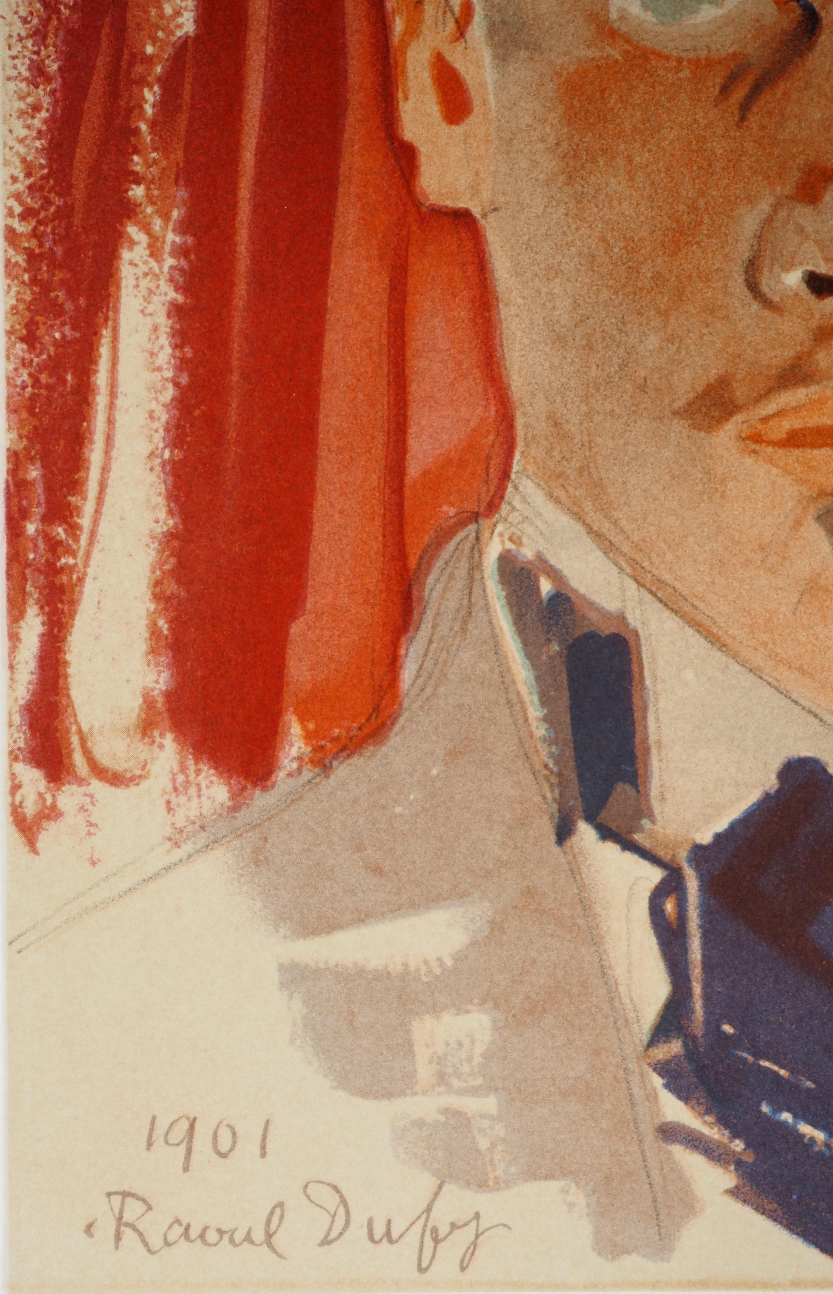 Self-Portrait - Litografia (Mourlot) - Print Astrattismo geometrico di Raoul Dufy