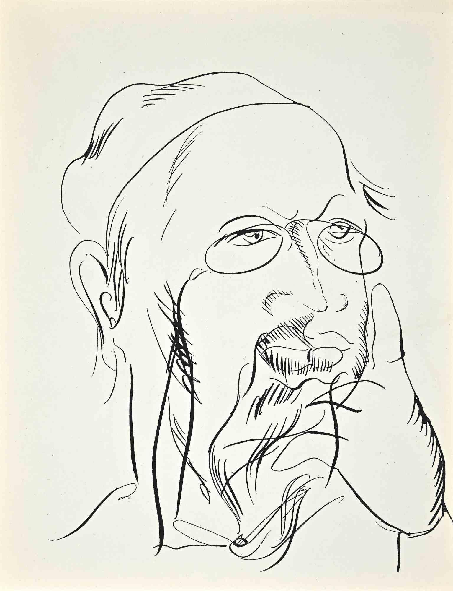 Self-Portrait - Original Lithograph by Raoul Dufy - 1922