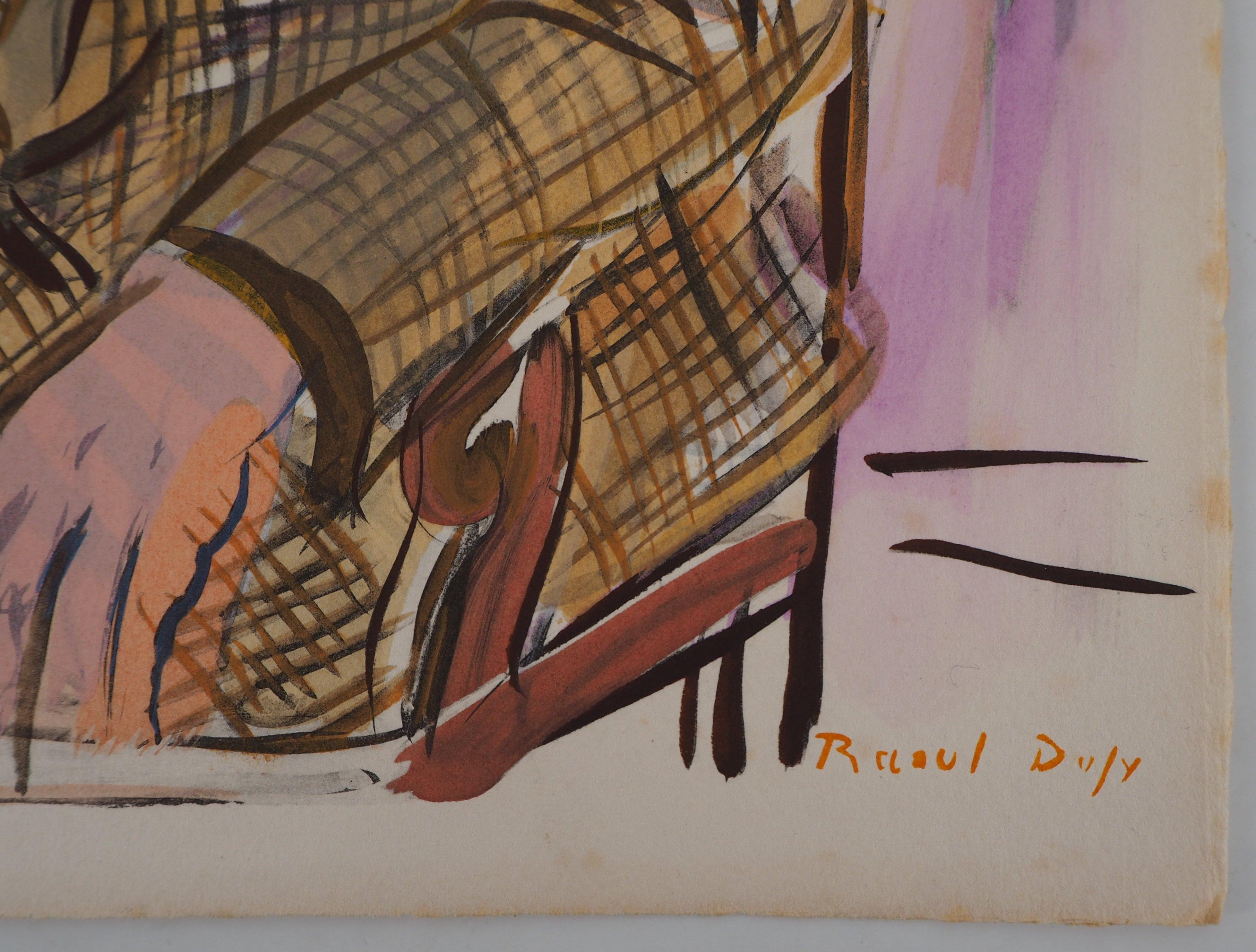 Self-Portrait (L'artiste dans un fauteuil) - Lithographie originale - Moderne Print par Raoul Dufy