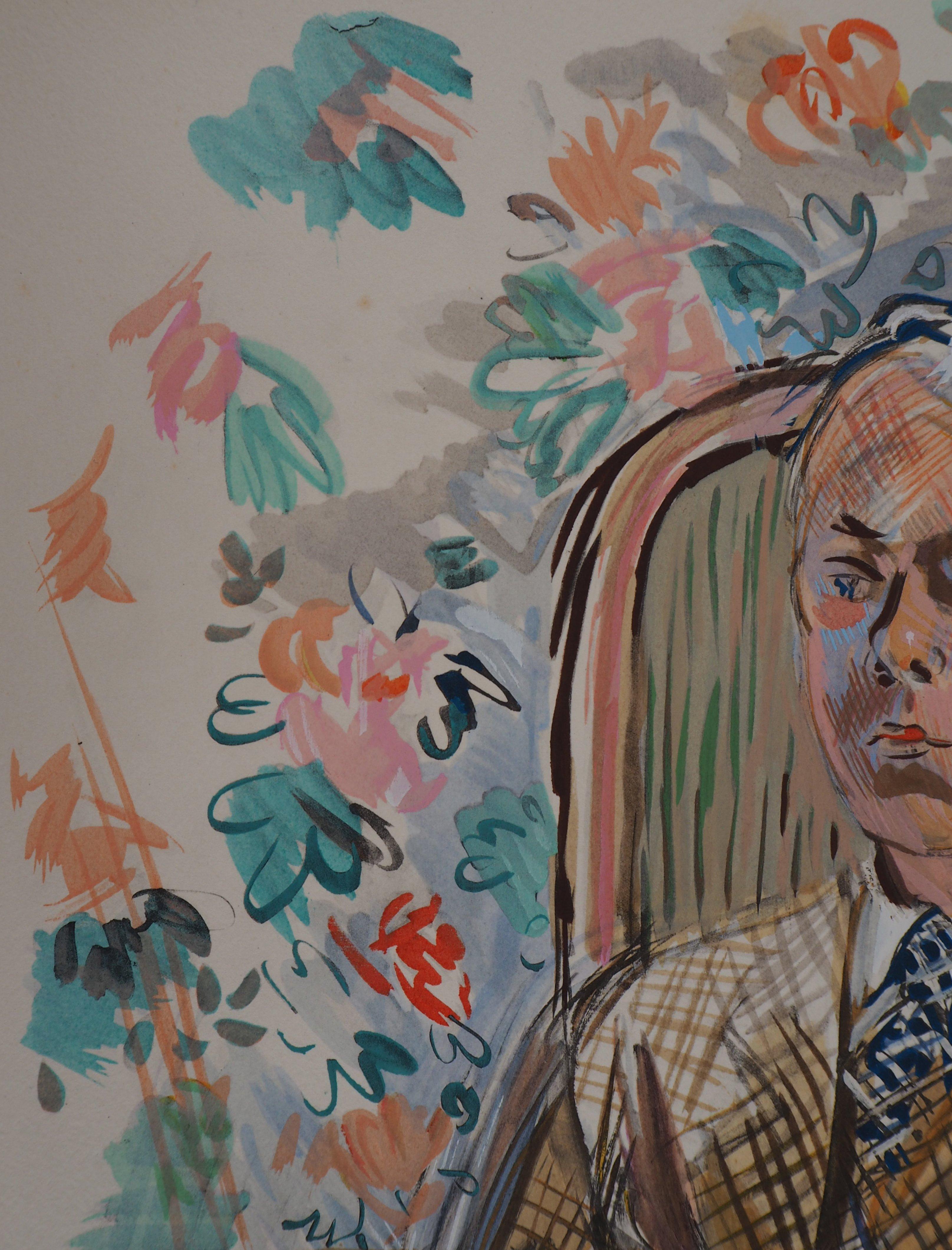 Autorretrato (El artista en un sillón) - Litografía original en venta 1