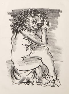 Desnudo sentado, litografía impresionista de Raoul Dufy