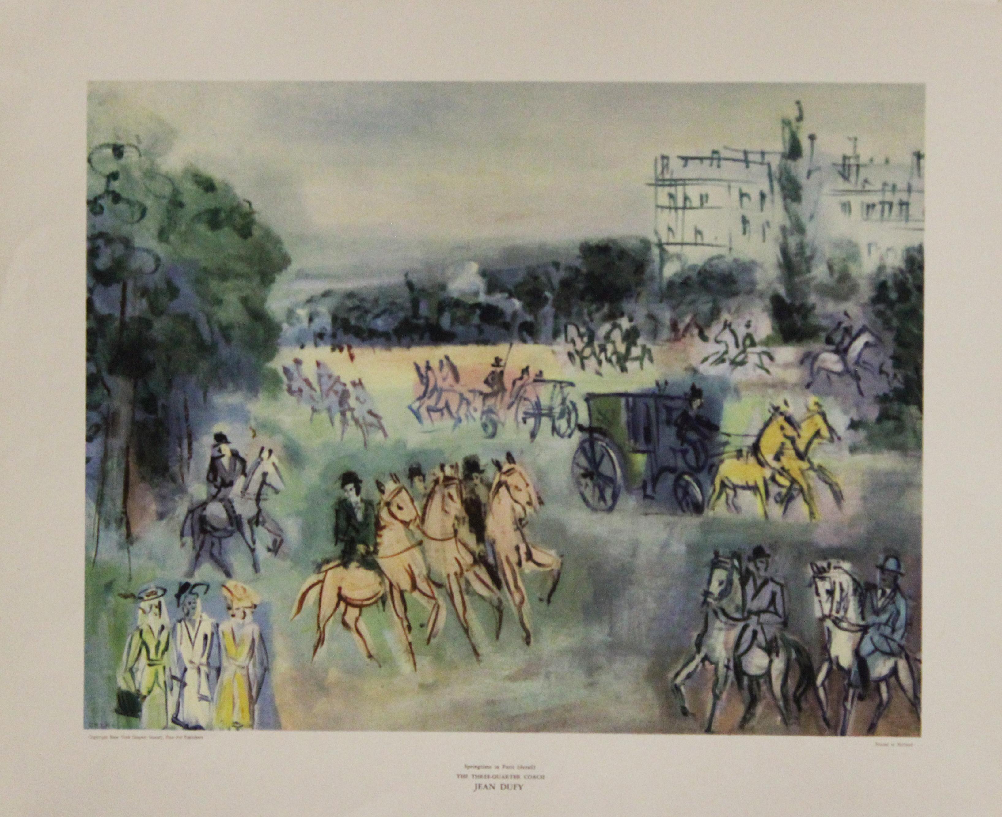 Springtime in Paris (detail) The Three-Quarter Coach. New York Graphic Society  - Print by Raoul Dufy