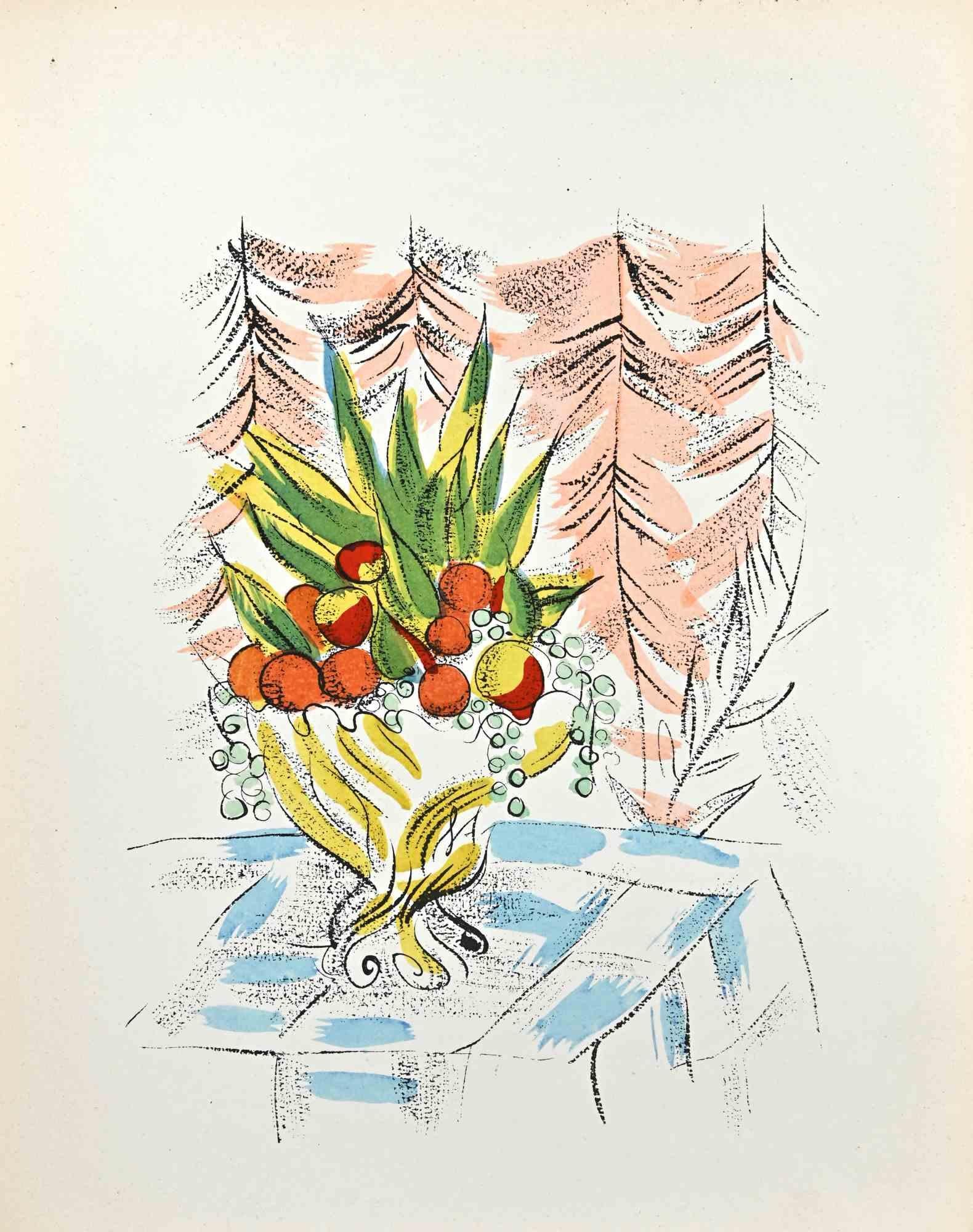 Naturaleza muerta es una litografía realizada por Raoul Dufy en 1920.

Buenas condiciones.

Edición de 110 ejemplares.

La obra se representa mediante trazos seguros en una composición bien equilibrada.