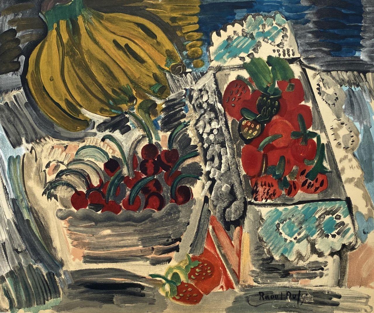 Still Life with Fruits - Lithograph Signed in the Plate (Mourlot) - Print by Raoul Dufy