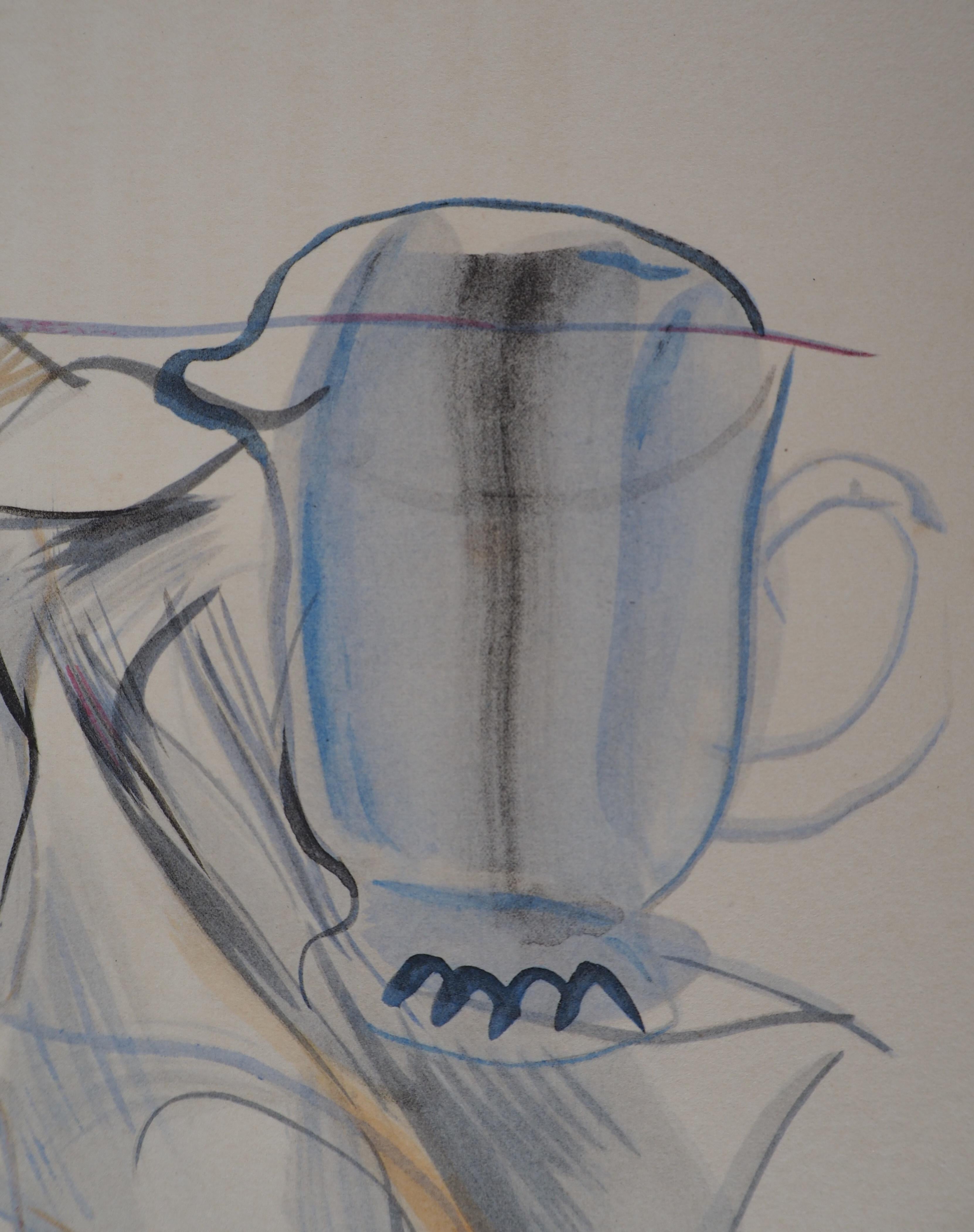 Still Life with Fruits - Original Lithograph - Gray Figurative Print by Raoul Dufy