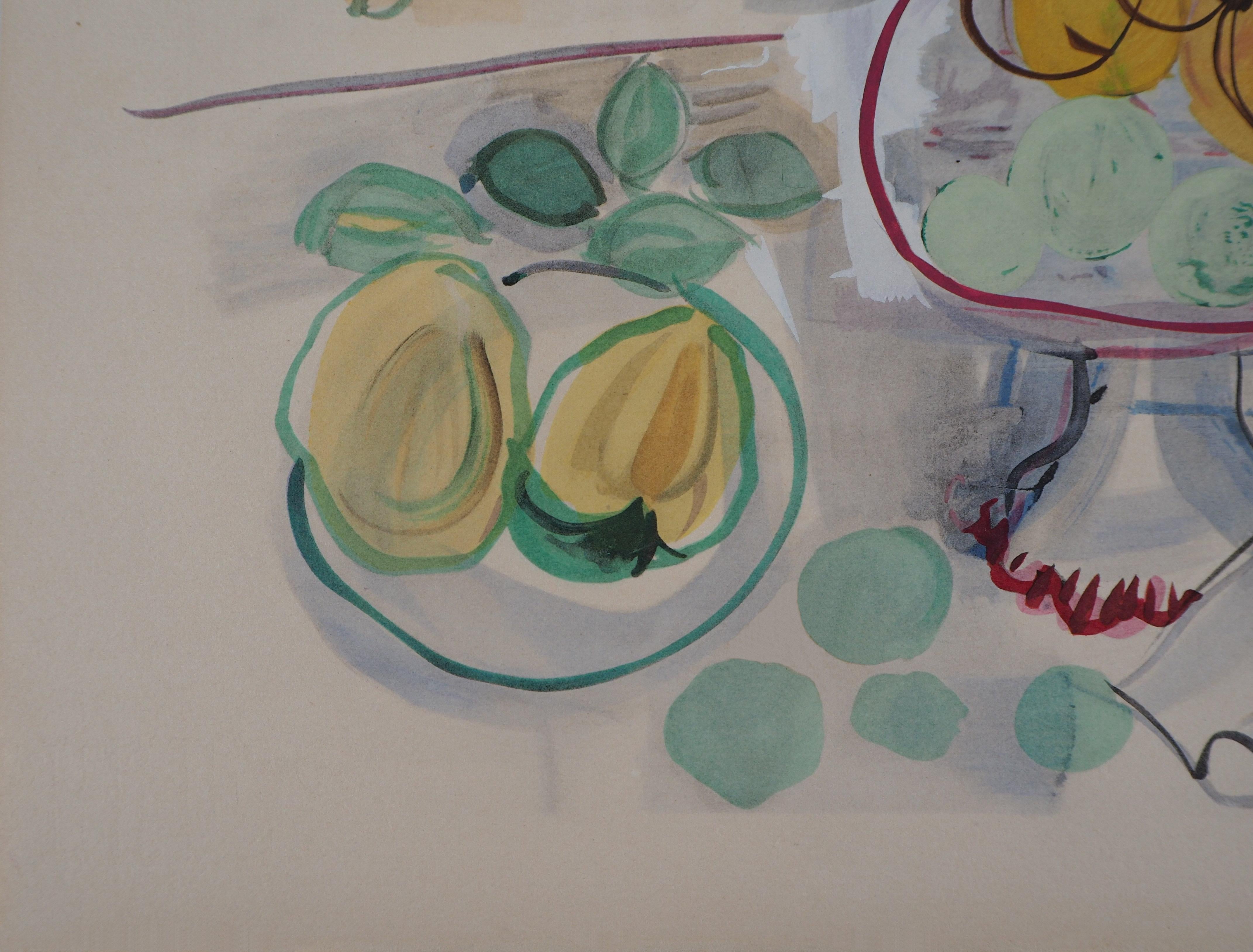 Still Life with Fruits - Original Lithograph For Sale 1