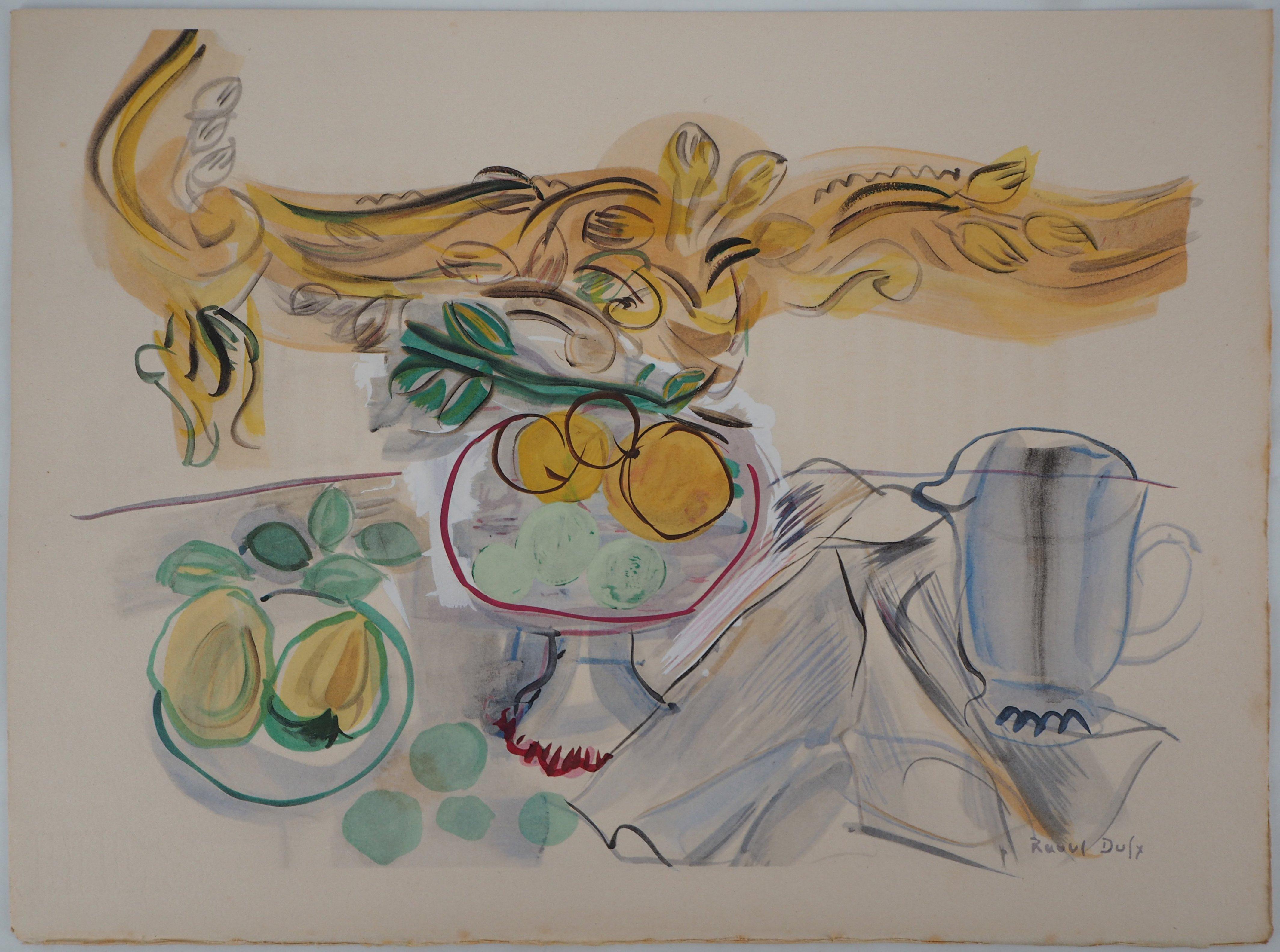 Raoul Dufy Figurative Print - Still Life with Fruits - Original Lithograph
