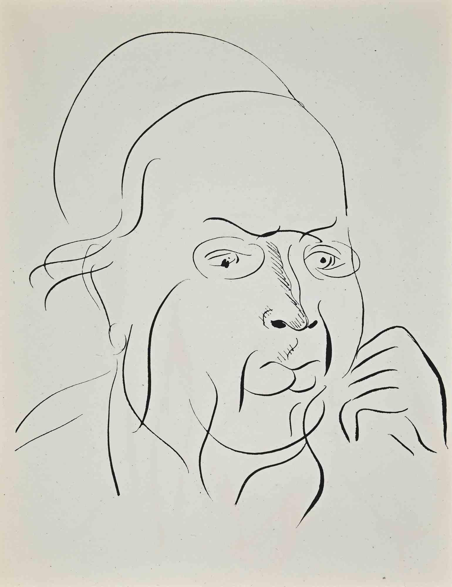 Study for Self-portrait ist eine Original-Lithographie von Raoul Dufy aus den 1930er Jahren.

Gute Bedingungen.

Keine Unterschrift.

Raoul Dufy (3. Juni 1877 - 23. März 1953) war ein französischer Maler des Fauvismus und Bruder von Jean Dufy. Er