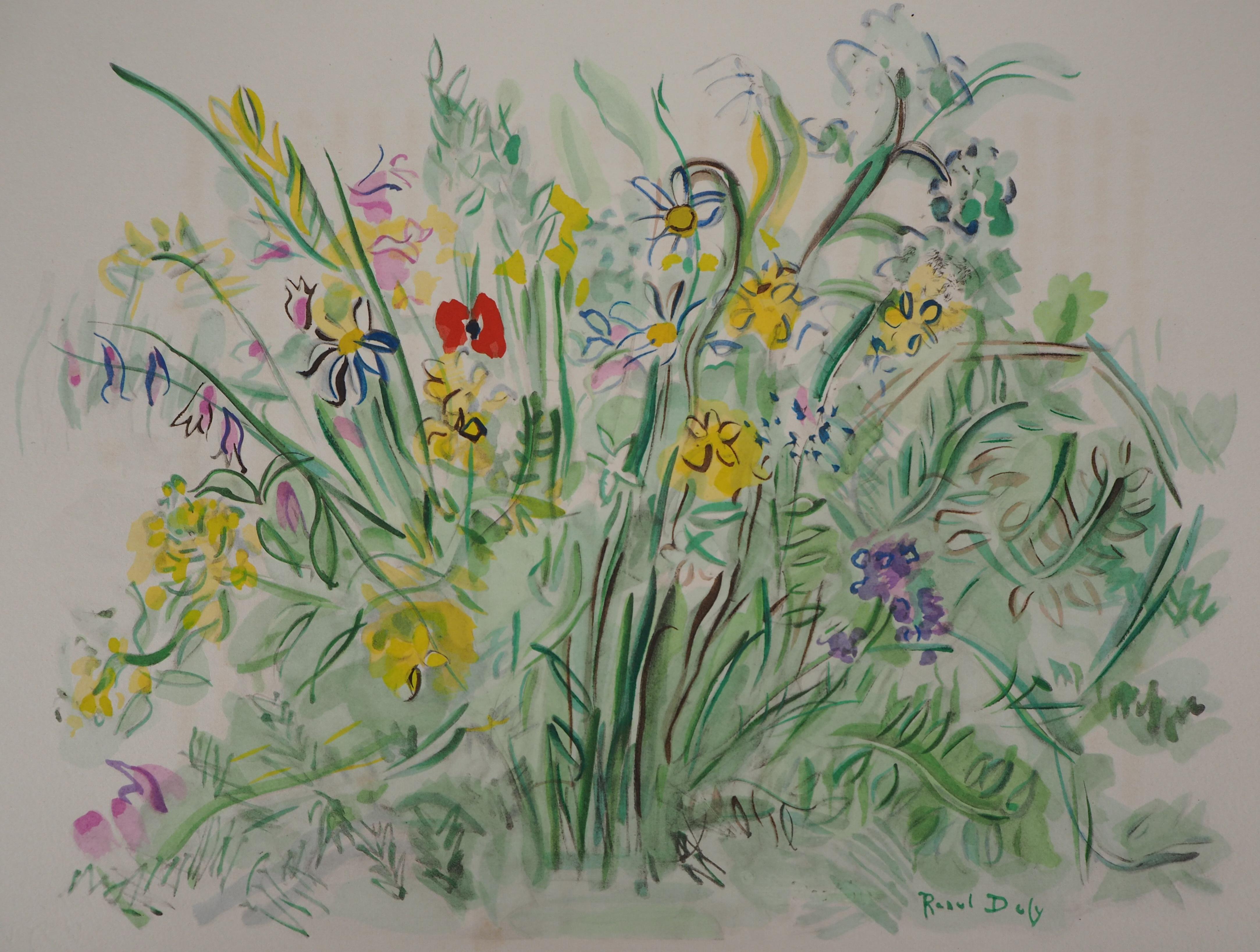 Giardino d'estate: un mazzo di fiori - Litografia originale - Print di Raoul Dufy