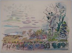 Sunset on the Vineyards - Original Lithograph