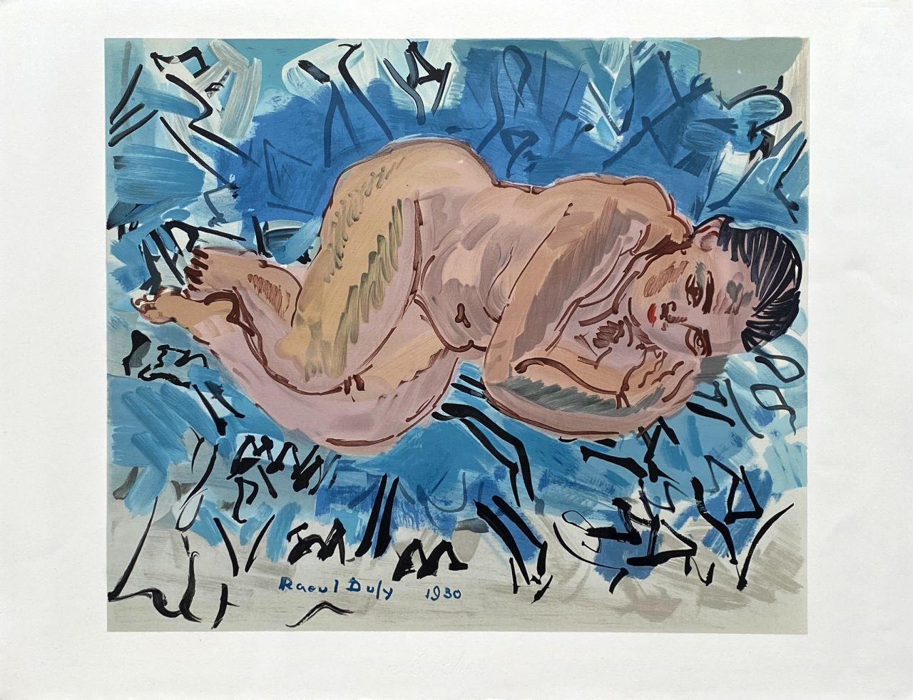 Raoul Dufy Figurative Print - The Bather - Lithograph Signed in the Plate (Mourlot)