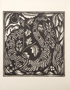 The Serpent, Impressionist Woodcut by Raoul Dufy