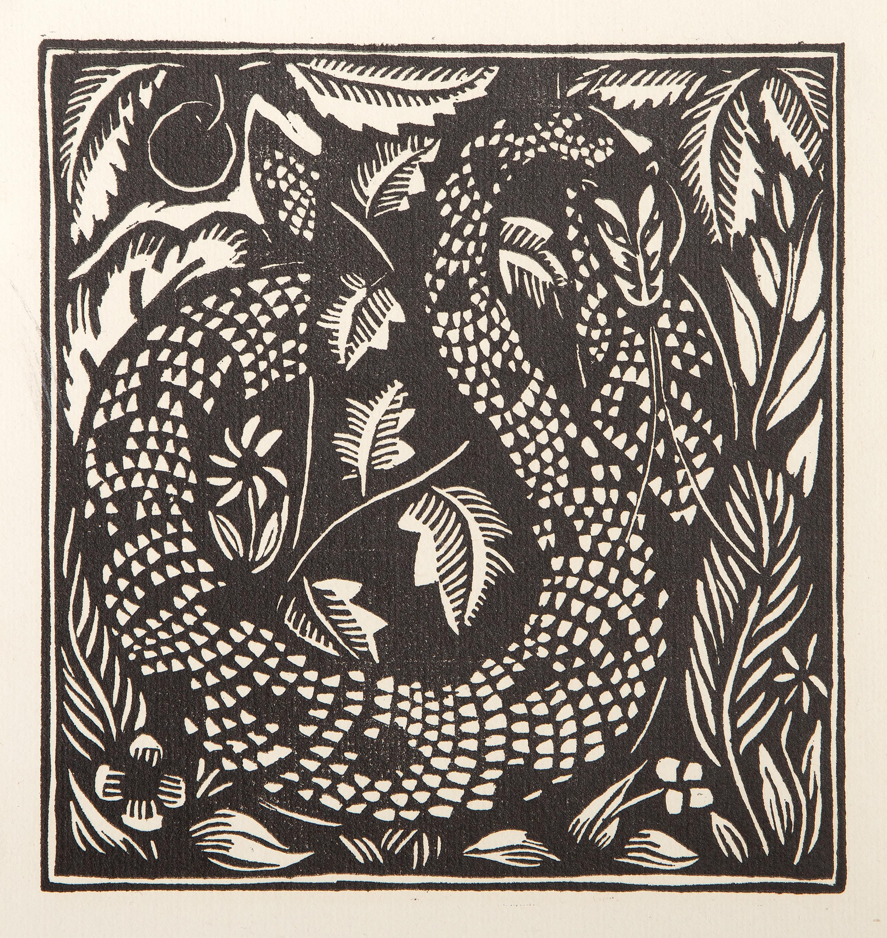  Raoul Dufy, francese (1877-1953) -  Il serpente, Anno: 1911 circa, Medio: Xilografia su carta vergata, Dimensioni immagine: 8 x 7,5 pollici, Dimensioni: 11,25 x 8,75 pollici (28,58 x 22,23 cm), Descrizione: Dalla collezione del defunto Larry