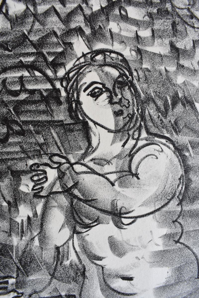 The Undines, [Six Bathers], from: The Sea  Les Ondines [Six Baigneuses]: La Mer - Gray Figurative Print by Raoul Dufy