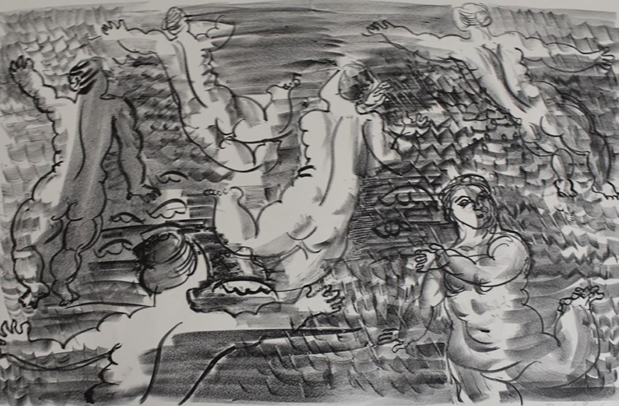 Raoul Dufy Figurative Print - The Undines, [Six Bathers], from: The Sea  Les Ondines [Six Baigneuses]: La Mer