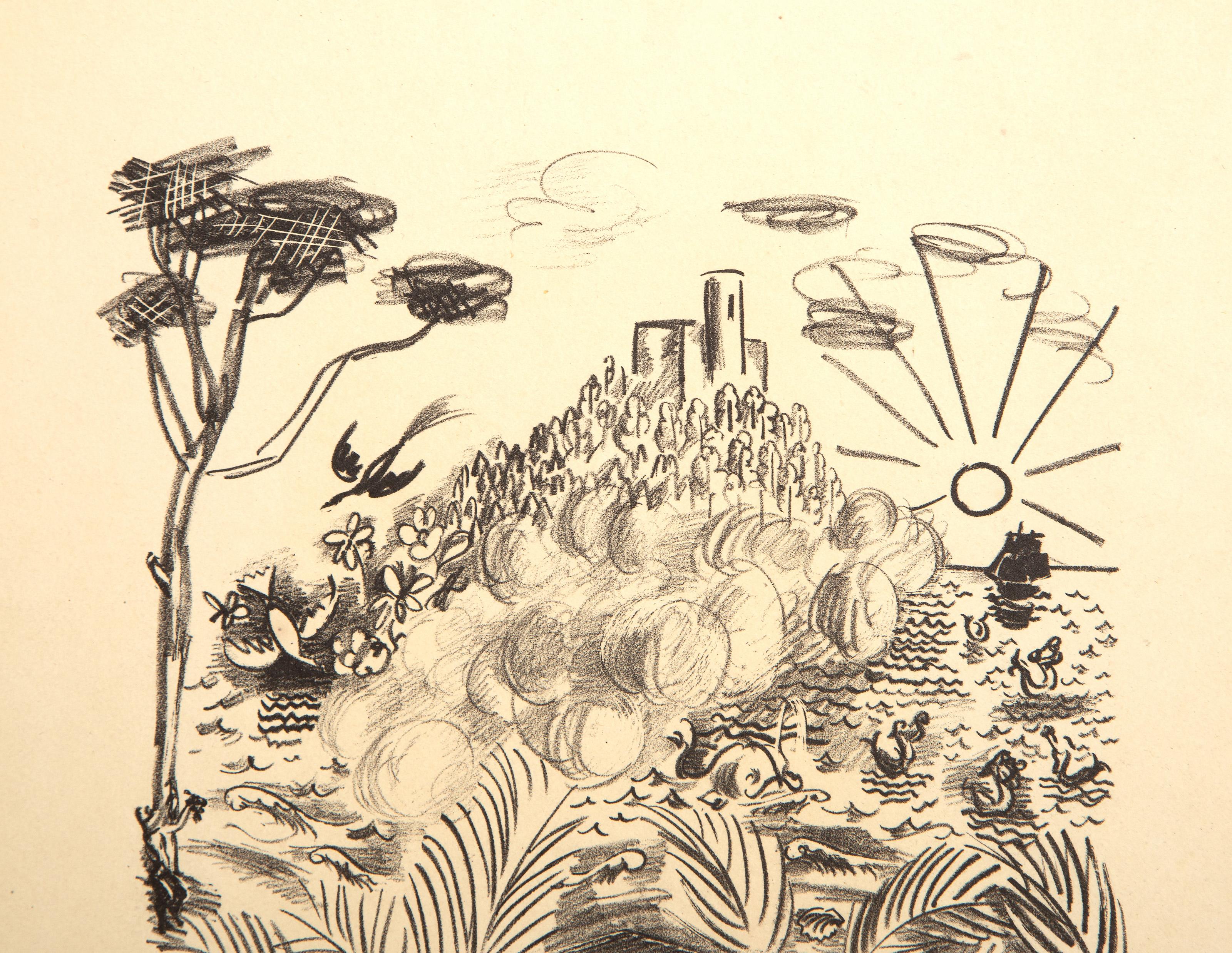 Tombeau De Claude Debussy, litografia impressionista di Raoul Dufy 1