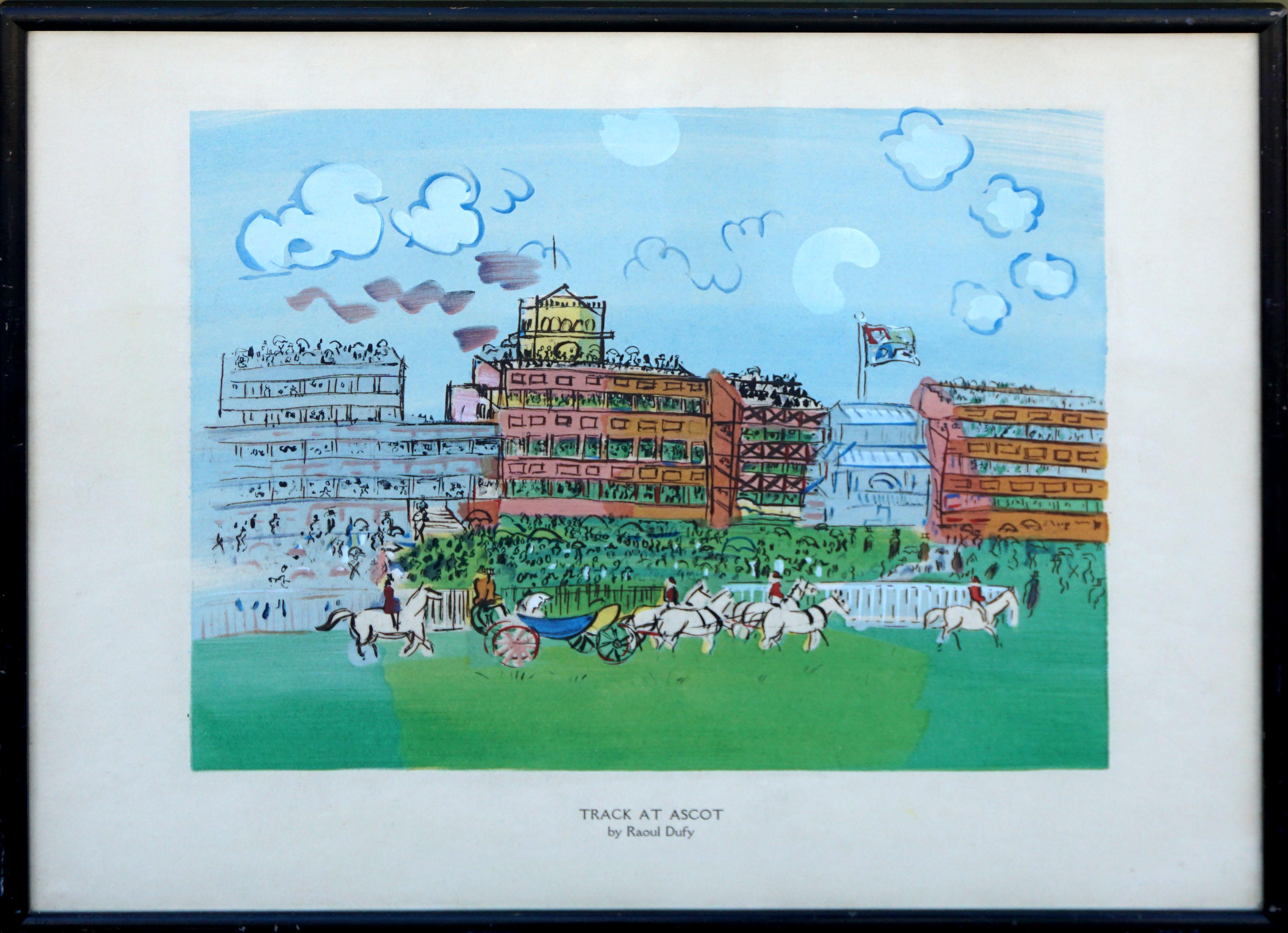 Track At Ascot Silkscreen - Print by Raoul Dufy