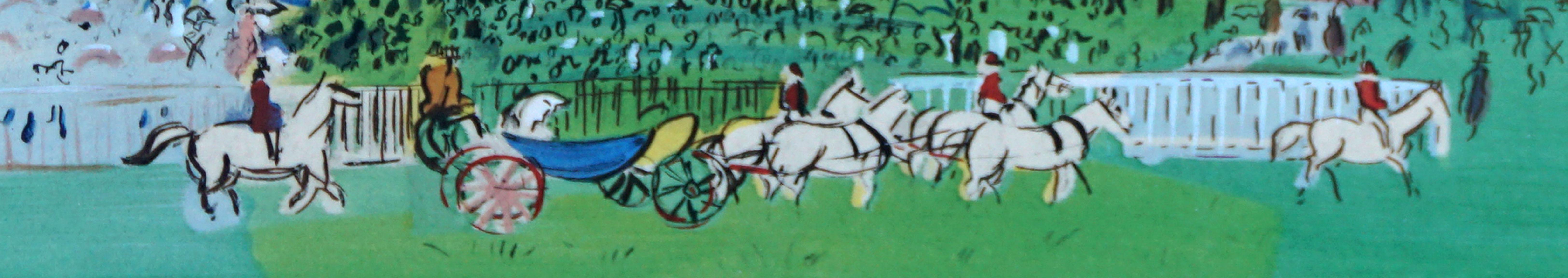 Track At Ascot Silkscreen - Post-Impressionist Print by Raoul Dufy