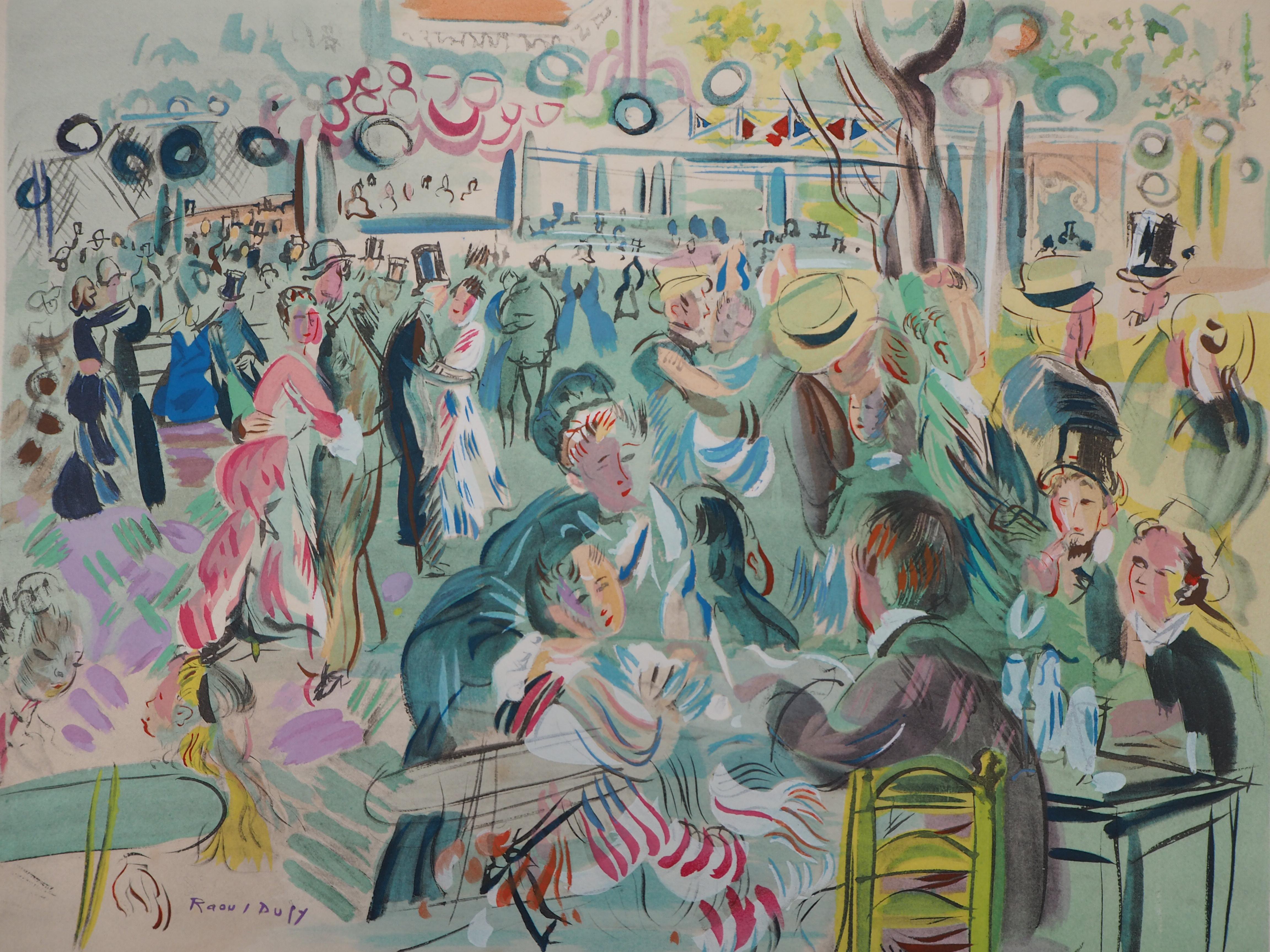 Raoul Dufy Figurative Print - Tribute to Renoir : Dancing Cafe - Original Lithograph