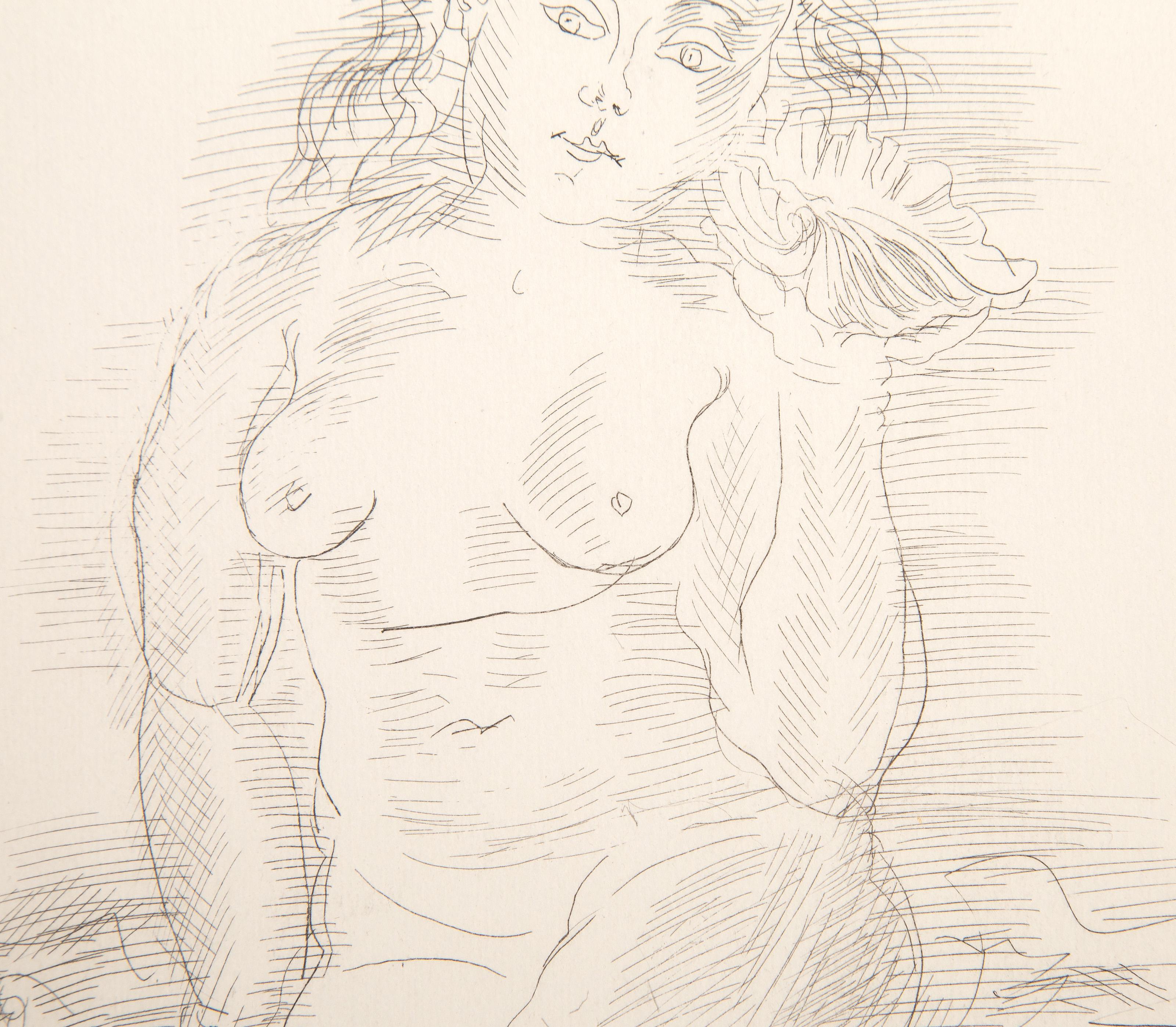Woman With Shell, Impressionist Etching by Raoul Dufy For Sale 1