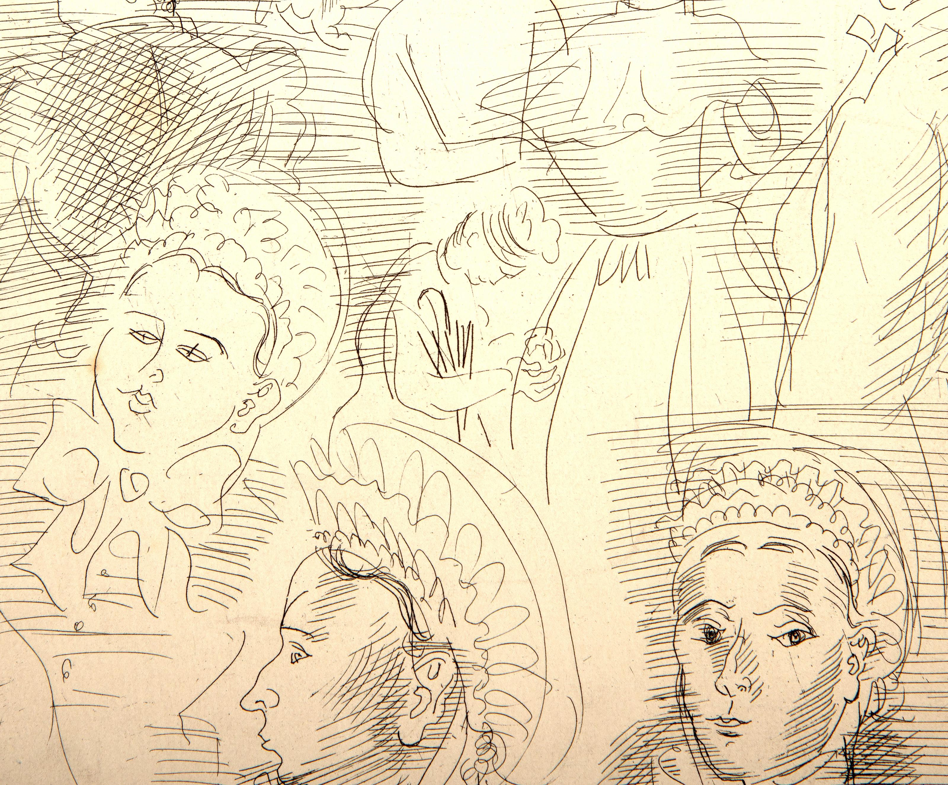 Mujeres mezclándose, aguafuerte impresionista de Raoul Dufy en venta 2