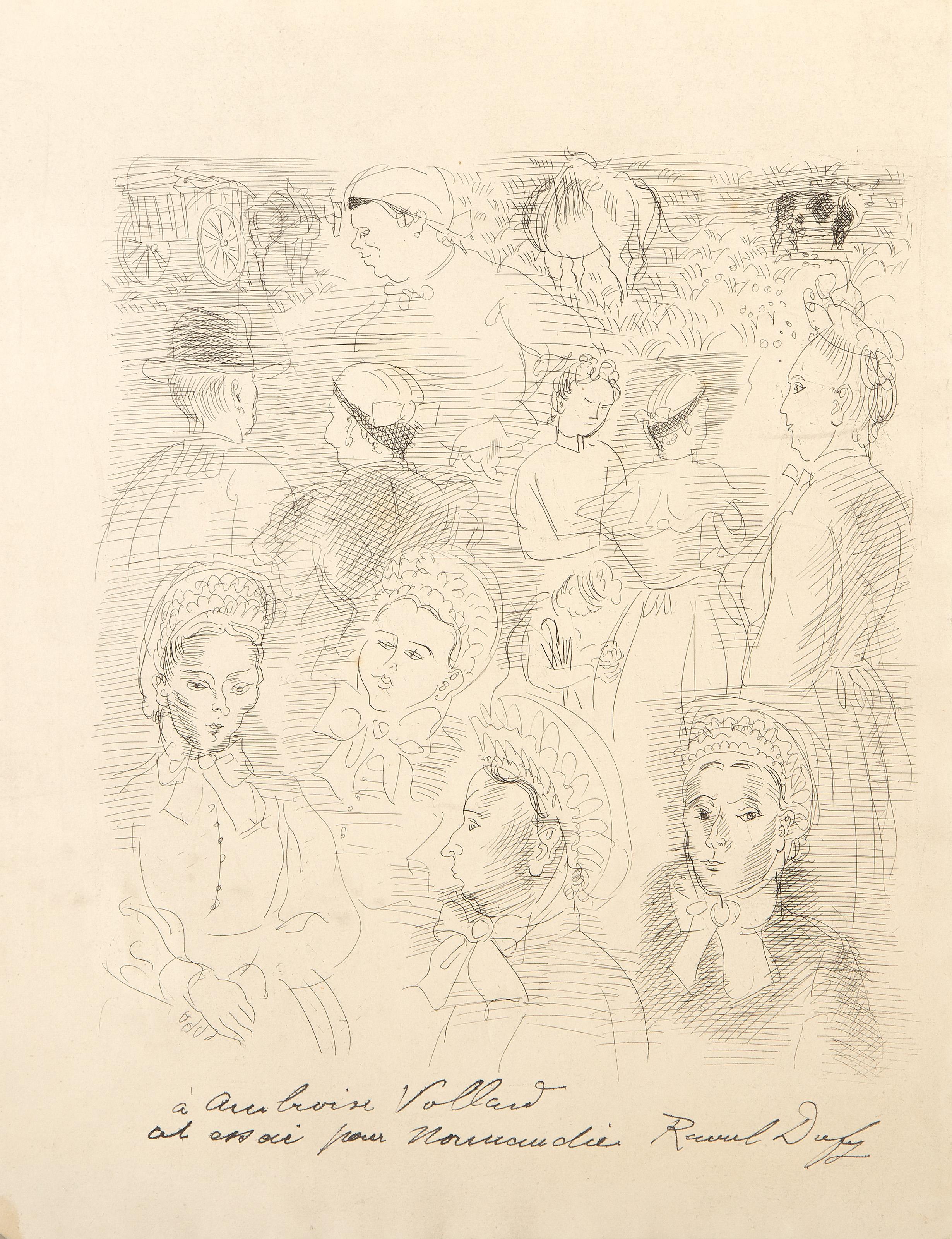 Mujeres mezclándose, aguafuerte impresionista de Raoul Dufy en venta 3