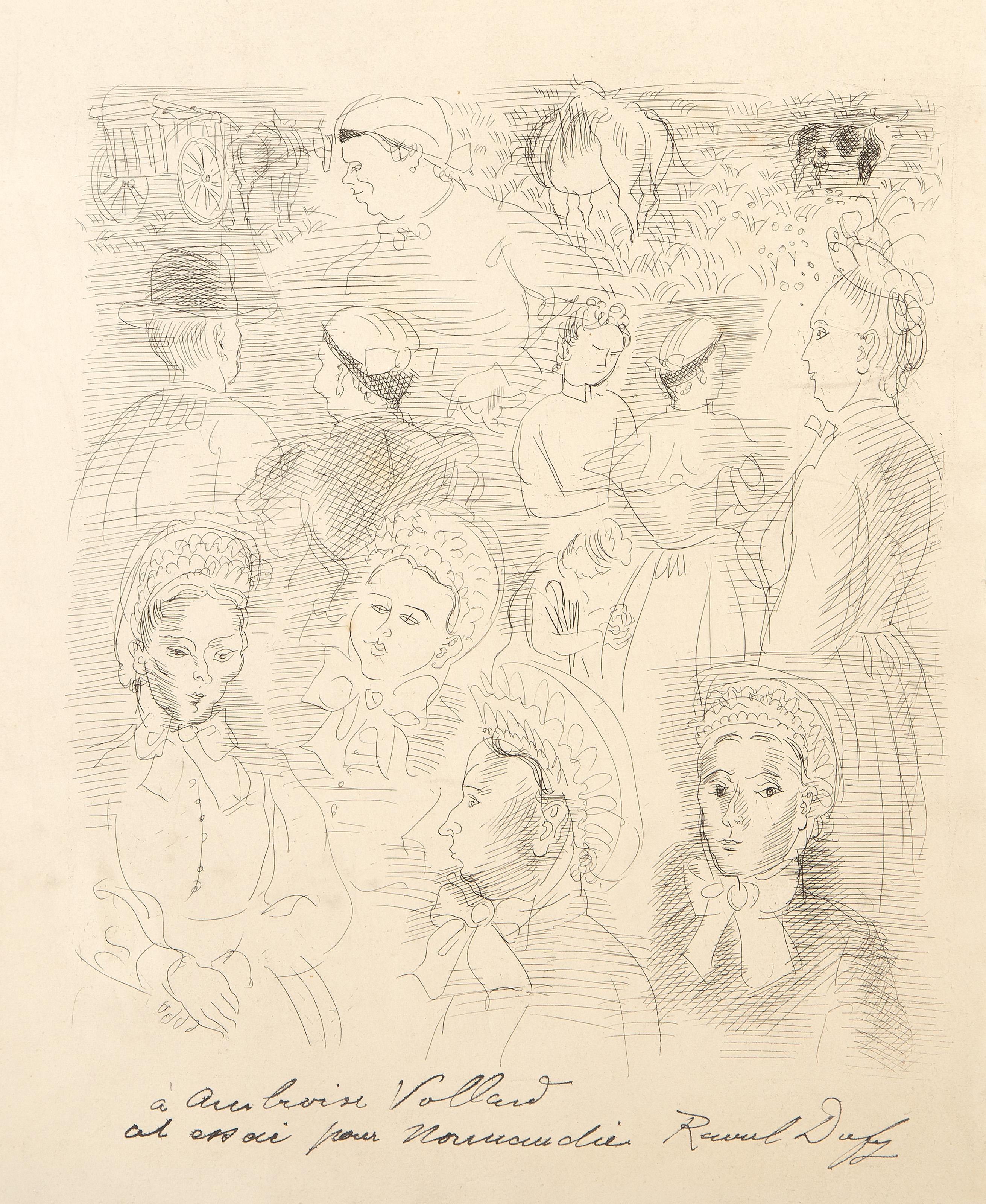  Raoul Dufy, Francés (1877 - 1953) -  Mujeres mezclándose, Año: c 1920, Medio: Aguafuerte, firmado y titulado a bolígrafo, Tamaño de la imagen: 33,02 x 25,4 cm (10 x 8,5 pulgadas), Descripción: De la colección del difunto Larry Saphire.
