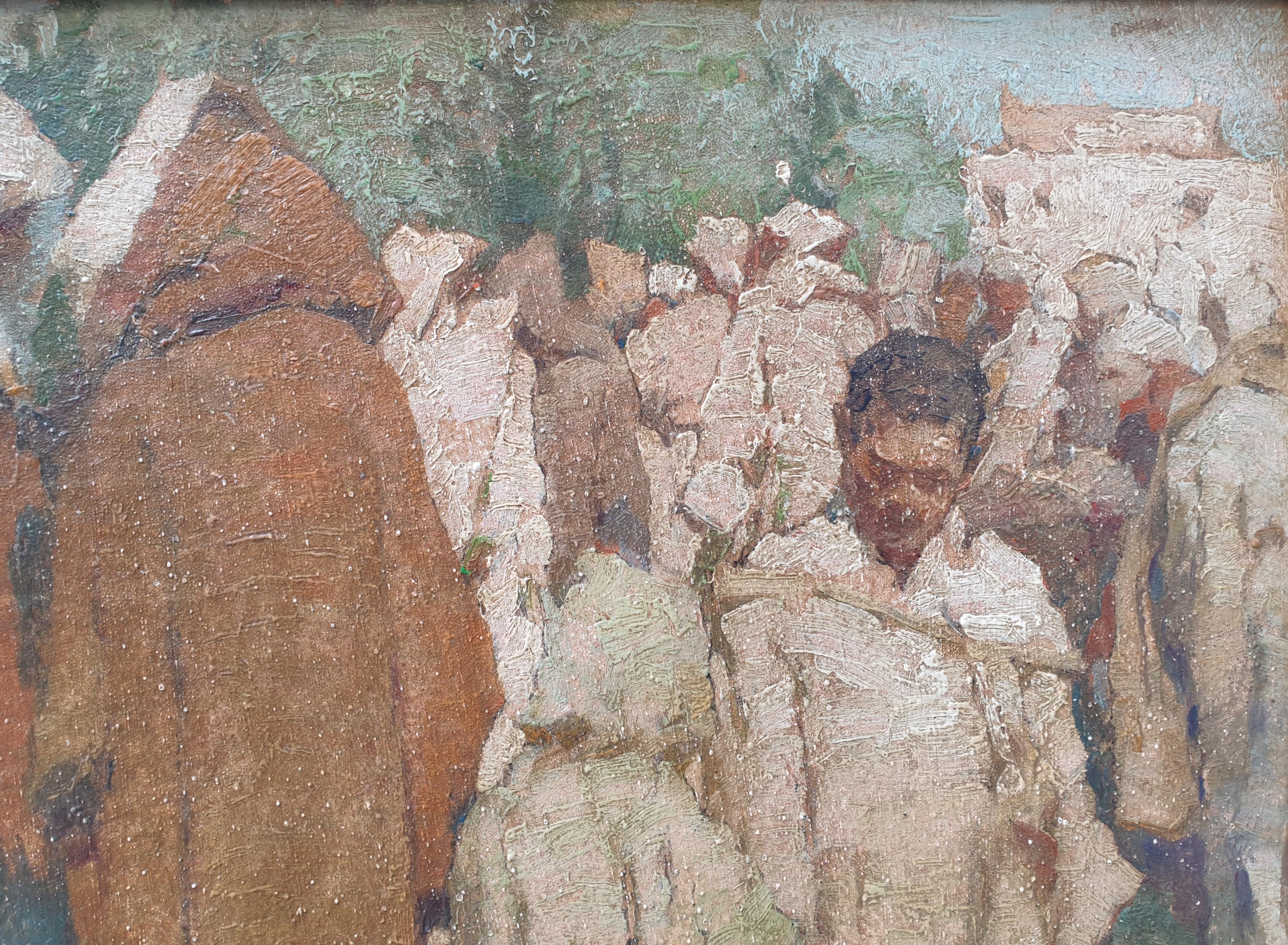 Orientalist painting Souk in Marocco Raoul GUIRAUD French modern 1950 20th 3
