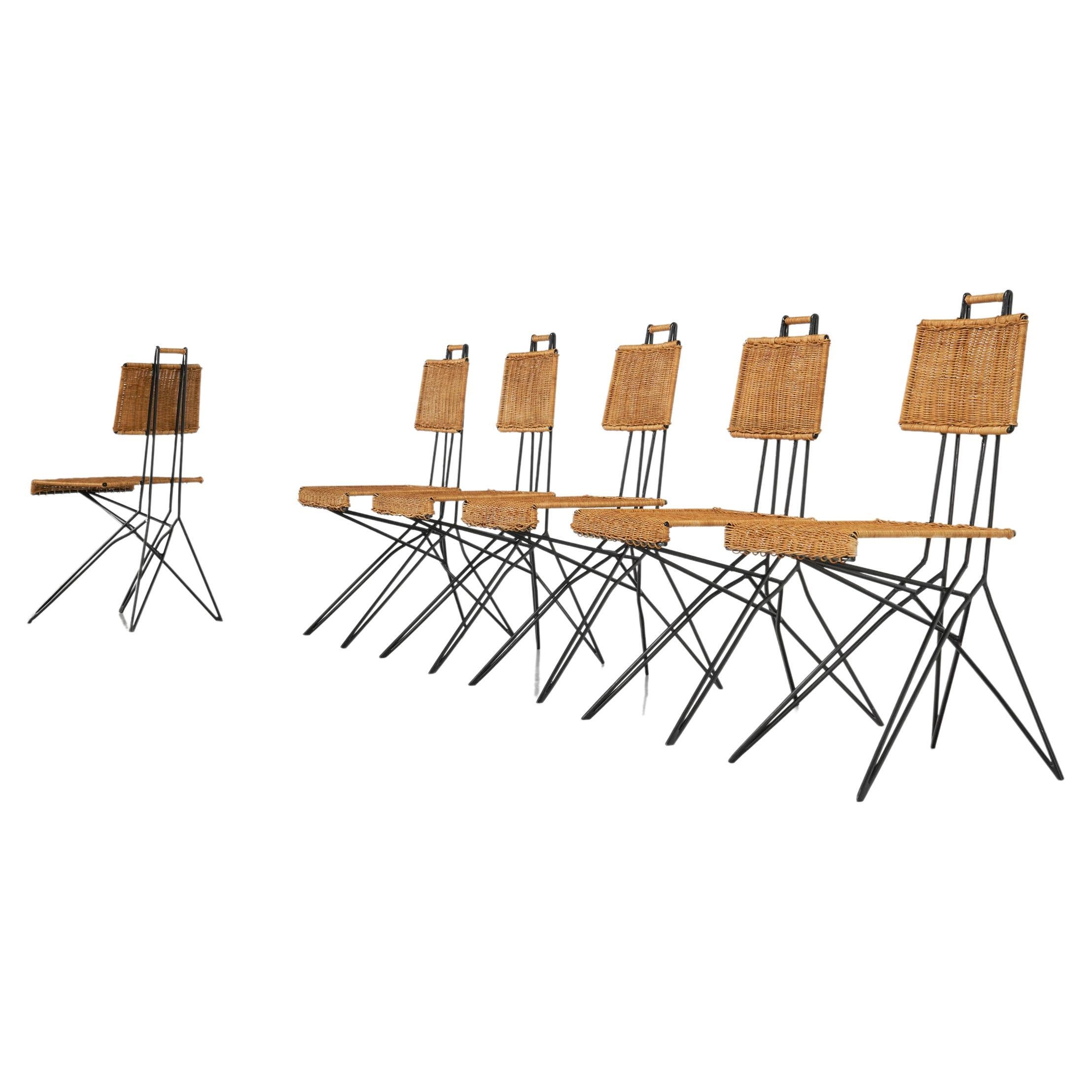 Raoul Guys Attributed Dining Chairs Airborne France 1950 For Sale