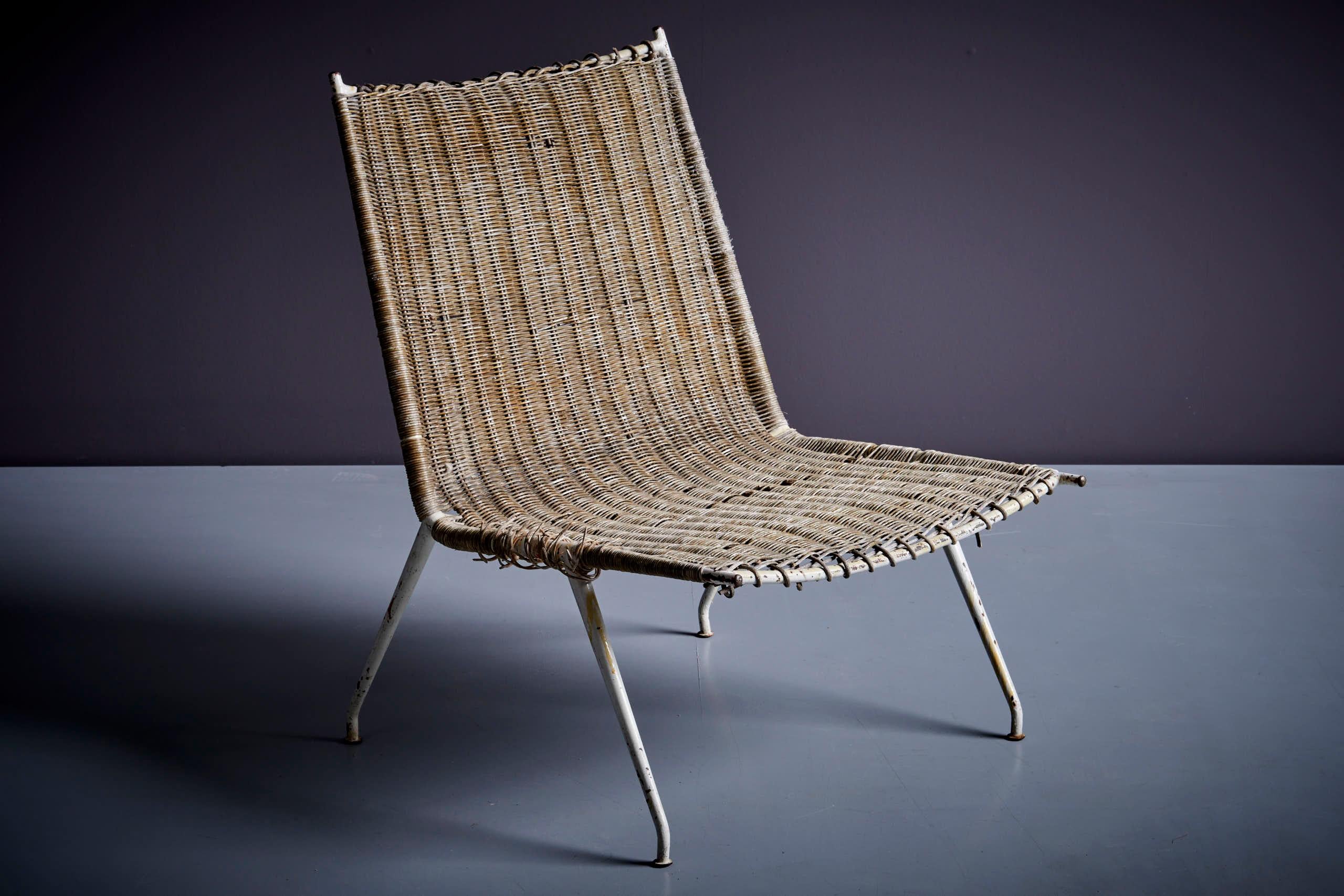 Mid-Century Modern Raoul Guys pour Airborne Paire de chaises longues France - années 1950 en vente