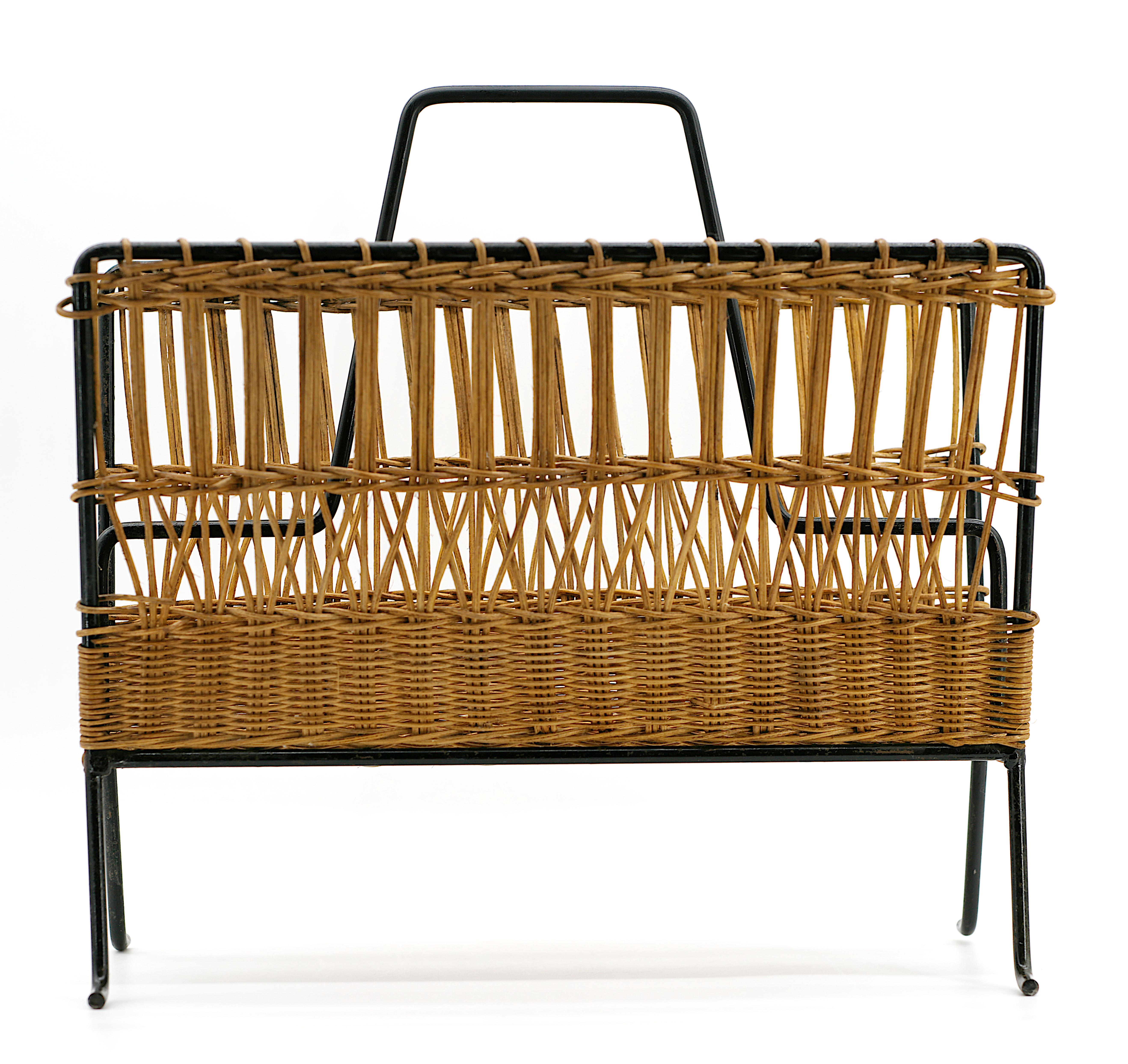 Mid-Century Modern Raoul Guys French Midcentury Magazine Rack For Sale