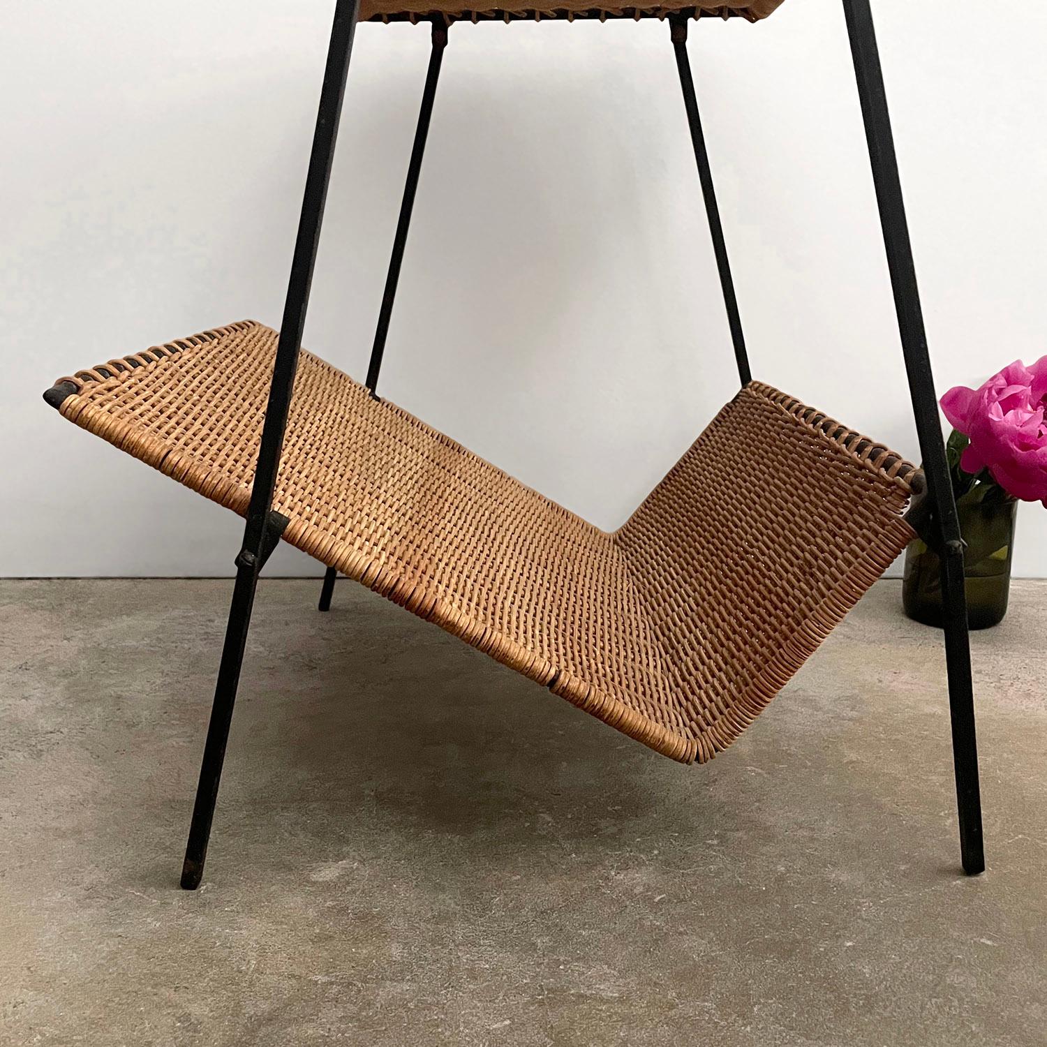 Raoul Guys French Wicker & Iron Magazine Side Table  For Sale 6