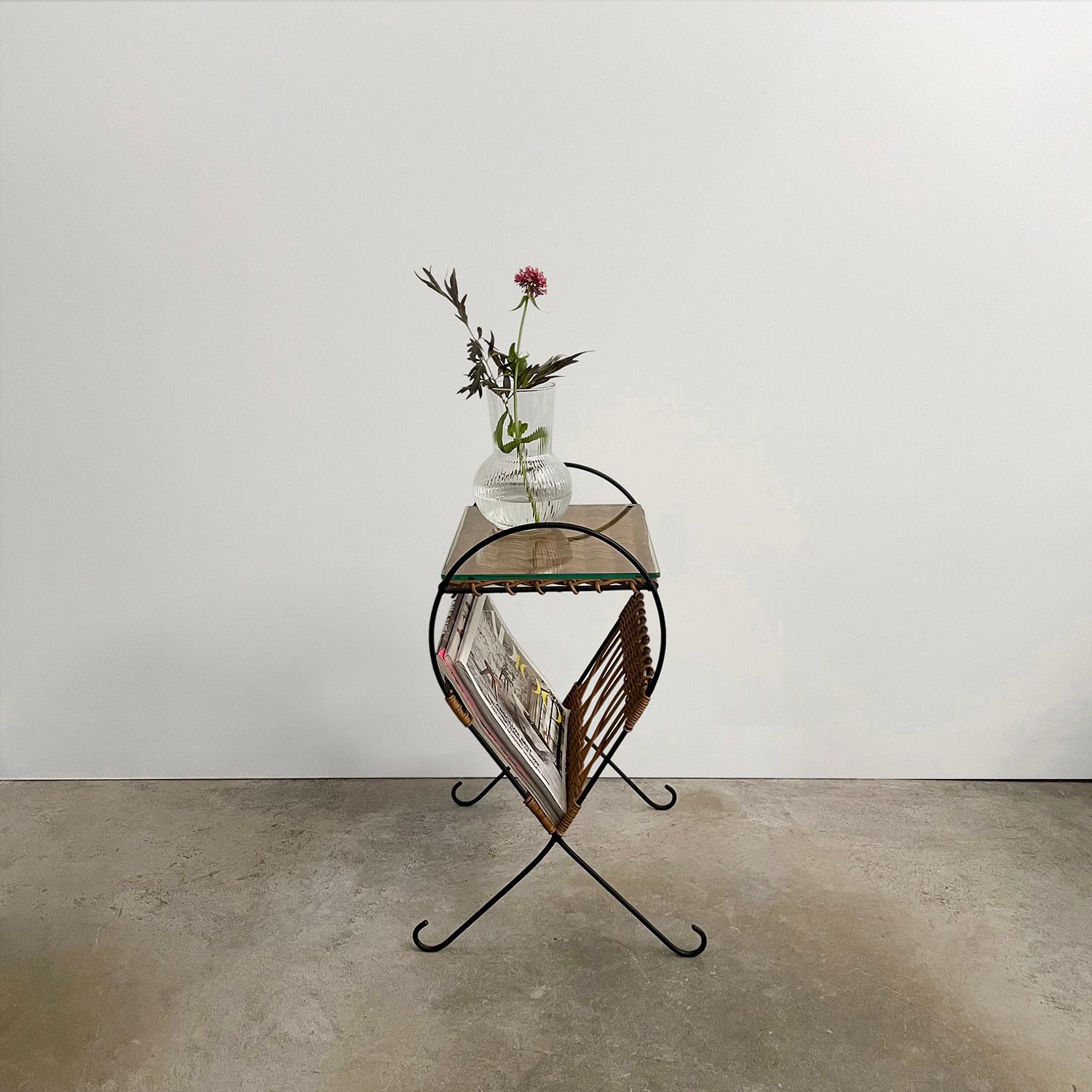 Raoul Guys French Wicker & Iron Magazine Table 7