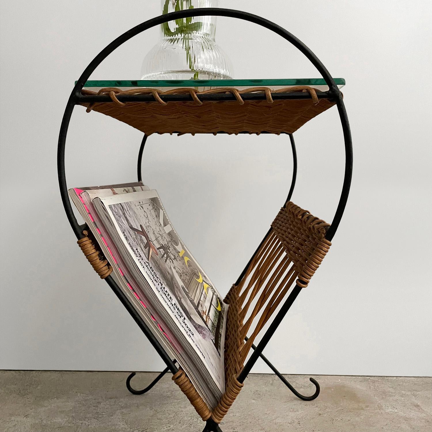 Raoul Guys French Wicker & Iron Magazine Table For Sale 8