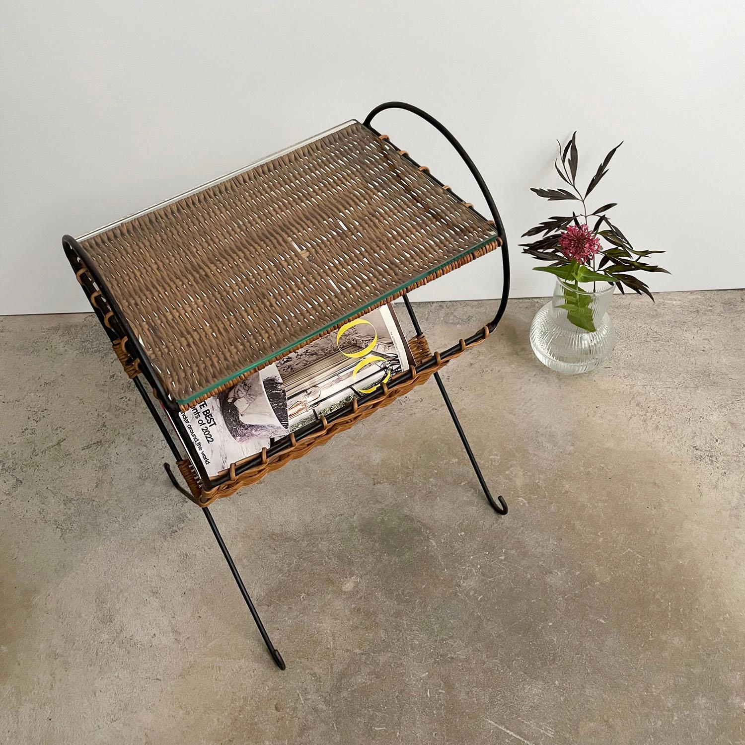Raoul Guys French Wicker & Iron Magazine Table For Sale 10