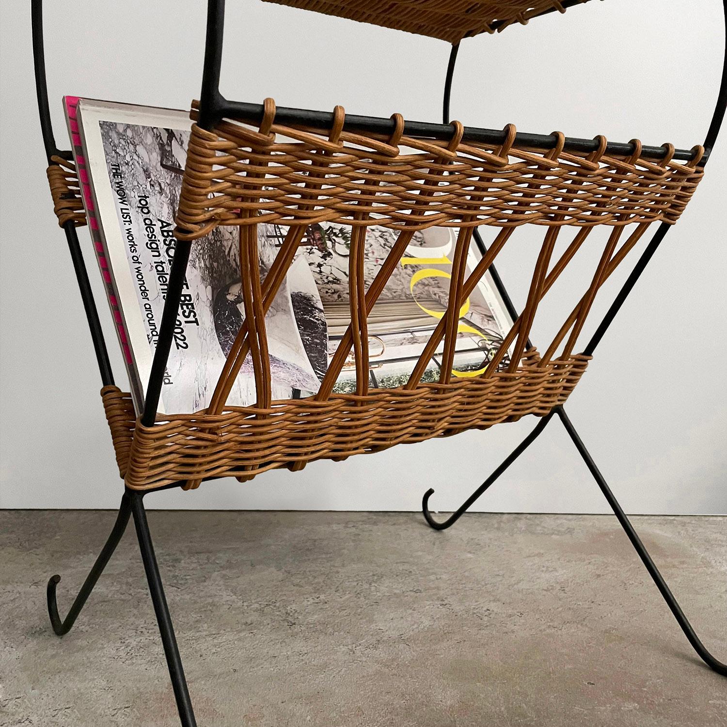Raoul Guys French Wicker & Iron Magazine Table For Sale 3